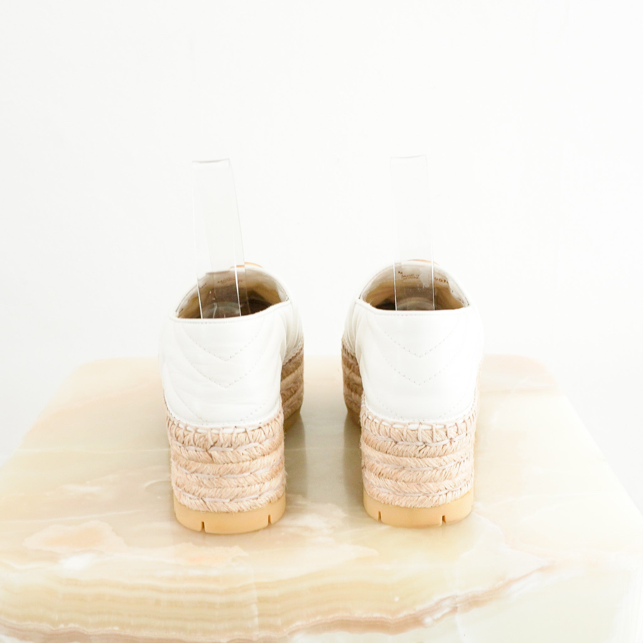 NEW Gucci White GG Marmont Leather Espadrilles (RRP £550) | Authentic Preloved - Reloved Again
