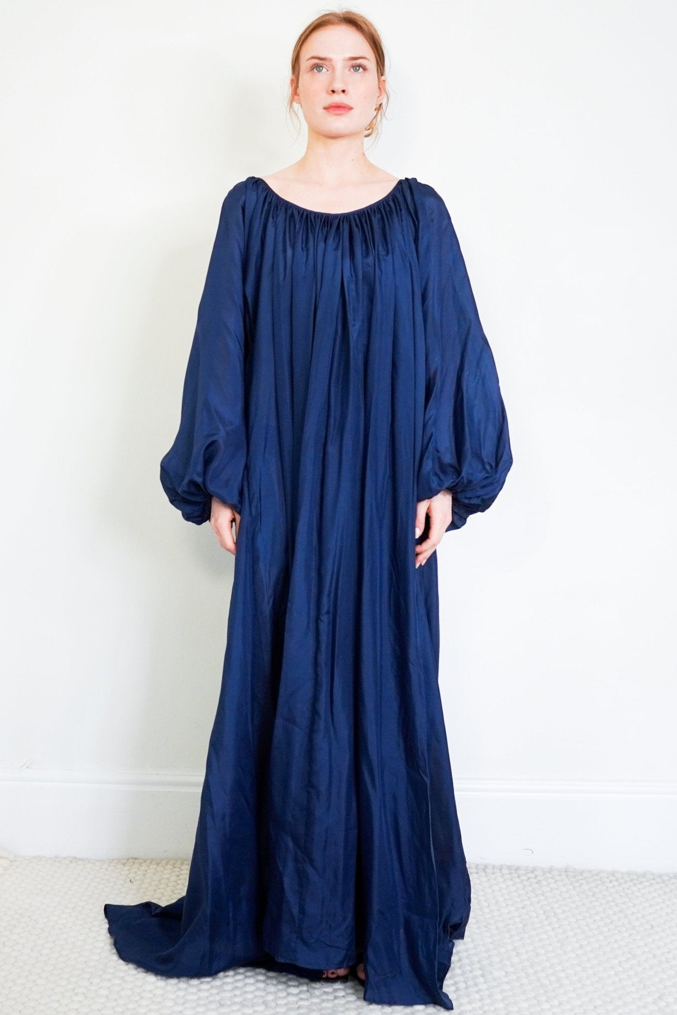 NEW Kalita Navy Silk Maxi Dress RRP £800 | Authentic Preloved - Reloved Again