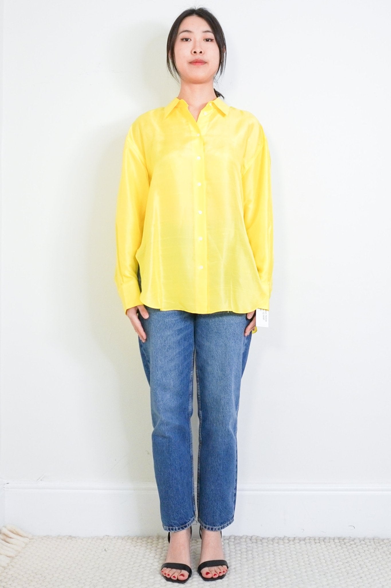 New Oroton Yellow Silk Shirt RRP £340 | Authentic & Preloved - Reloved Again