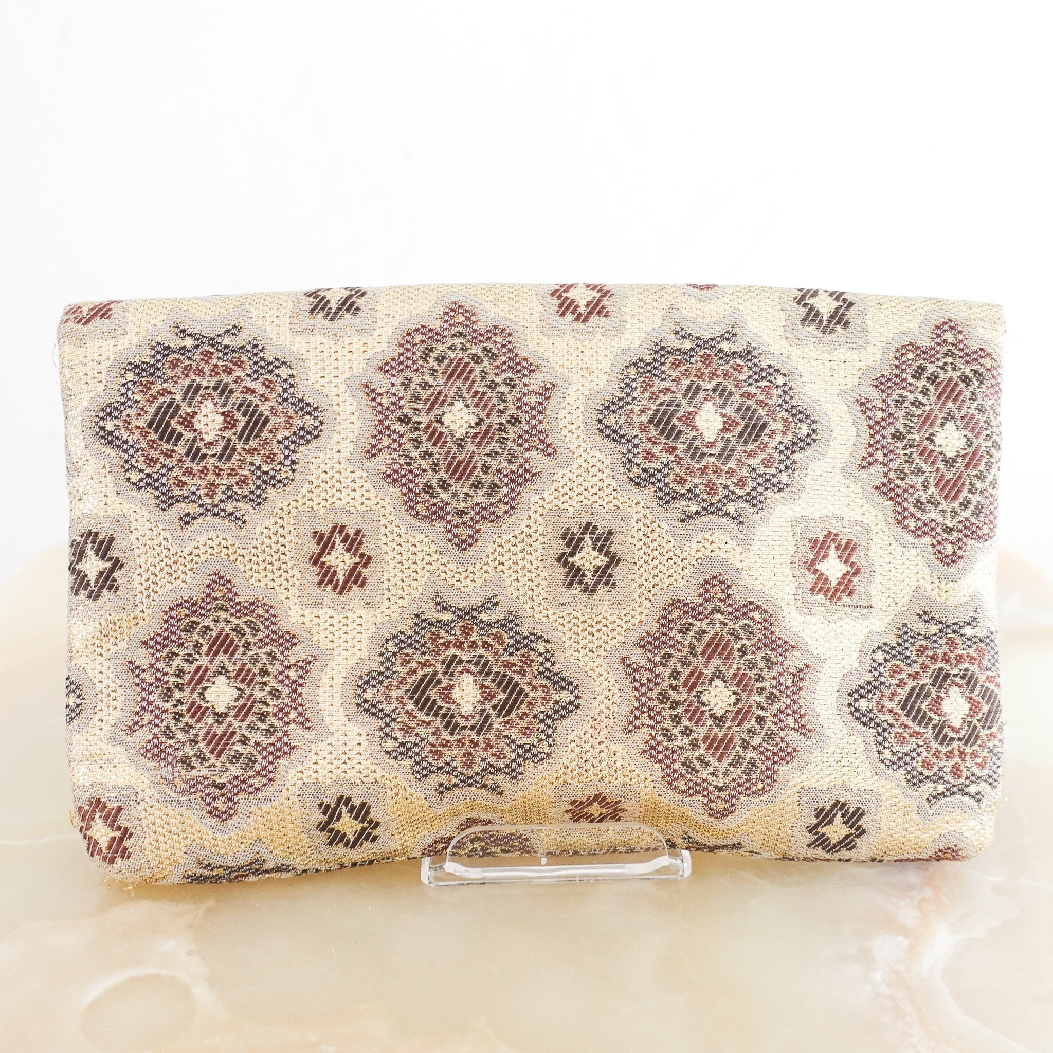 Prada Brocade Clutch in Gold | Authentic Preloved - Reloved Again