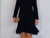 Vintage Christian Dior Black V neck dress