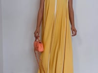 ME+EM Yellow Sleeveless maxi dress-with white stripes