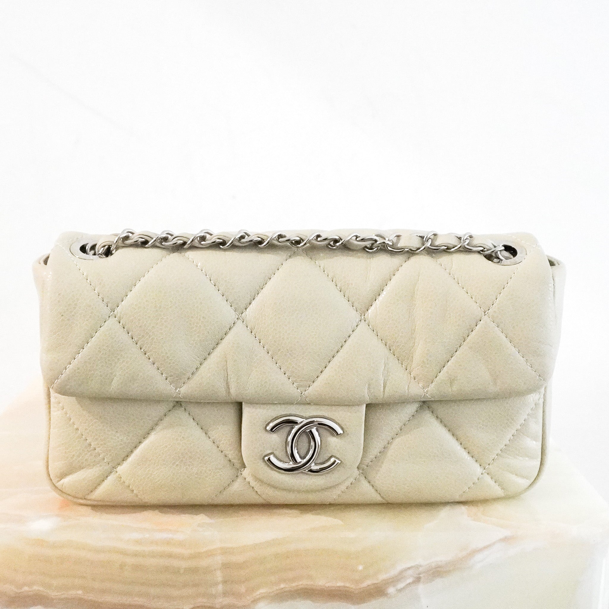 RARE Chanel Nature Glazed Caviar Quilted Flap Shoulder Bag RRP £5100 | Authentic Preloved - Reloved Again