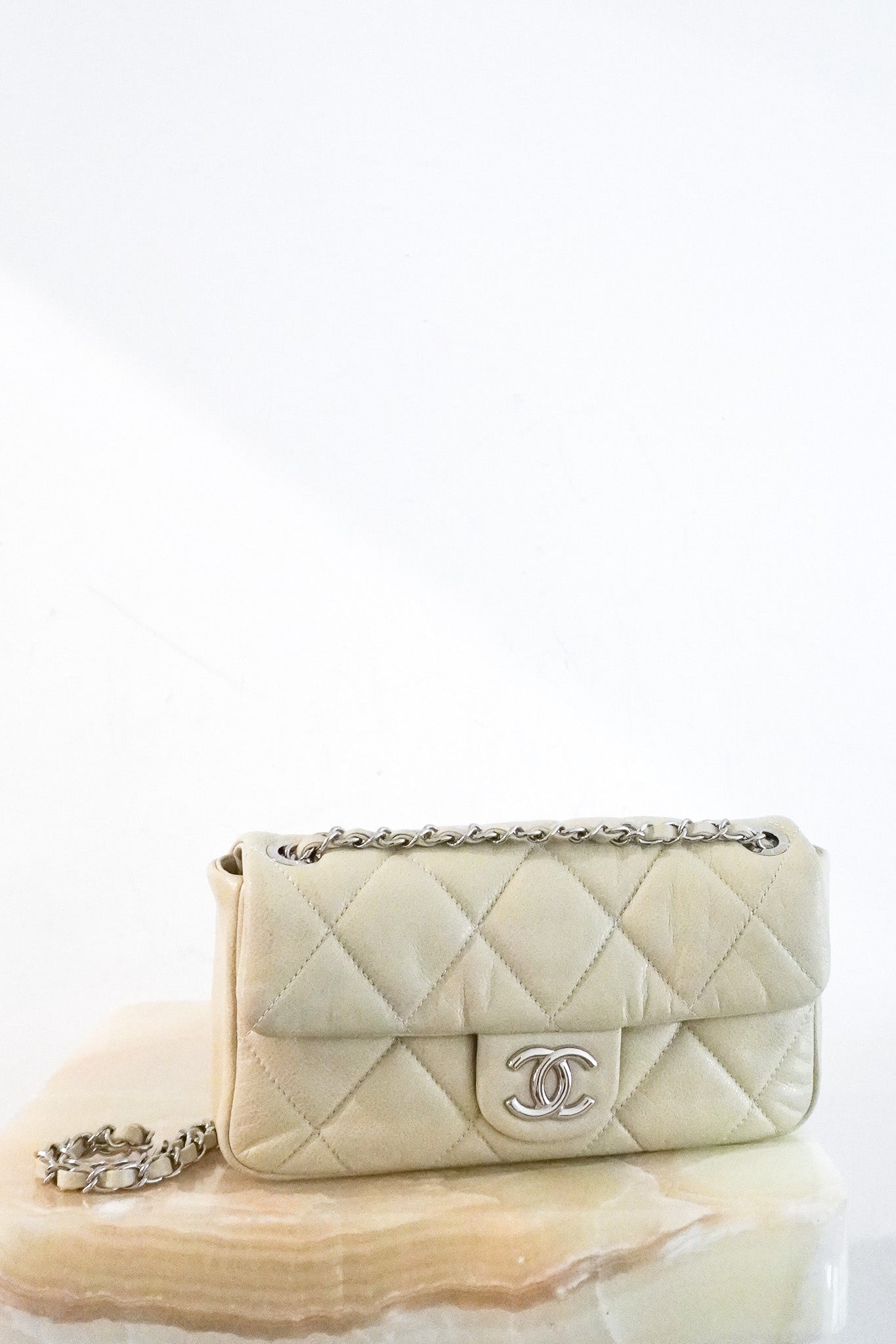 RARE Chanel Nature Glazed Caviar Quilted Flap Shoulder Bag RRP £5100 | Authentic Preloved - Reloved Again