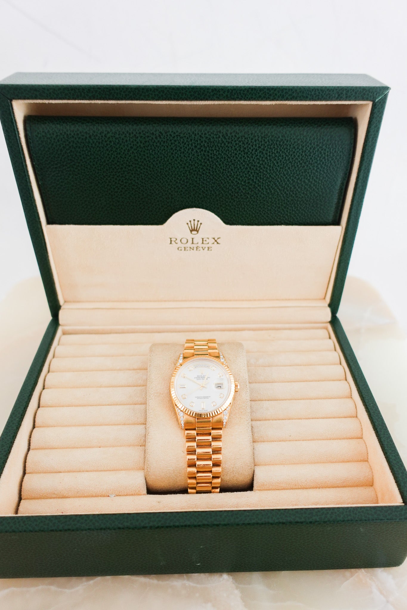 Rolex Day Date Diamond & 18K Gold Watch | Authentic Preloved - Reloved Again