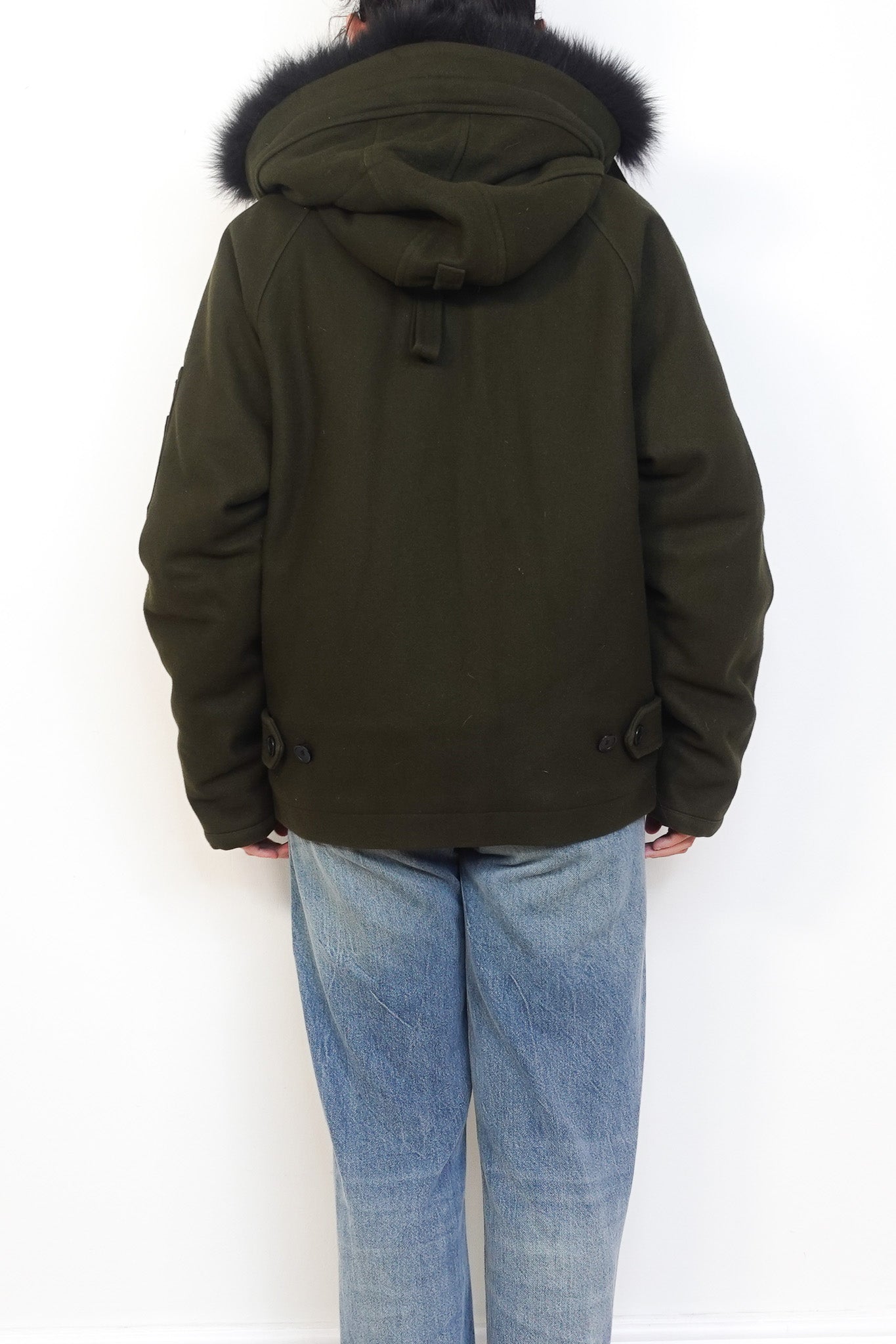 sandro-green-fur-hooded-parka-back-picture