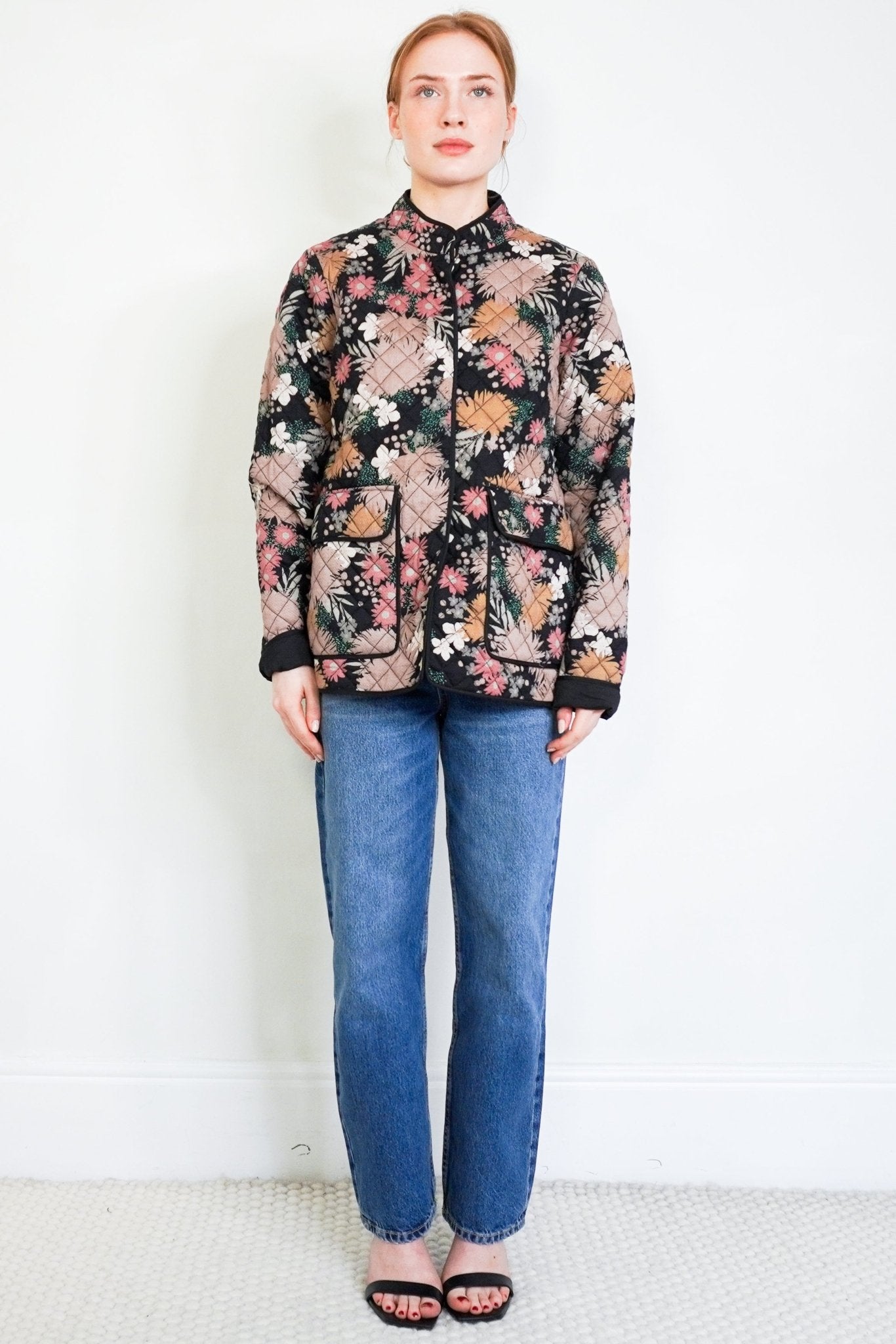 Sofie Schnoor Black Floral Quilted Jacket RRP £170 | Authentic Preloved - Reloved Again