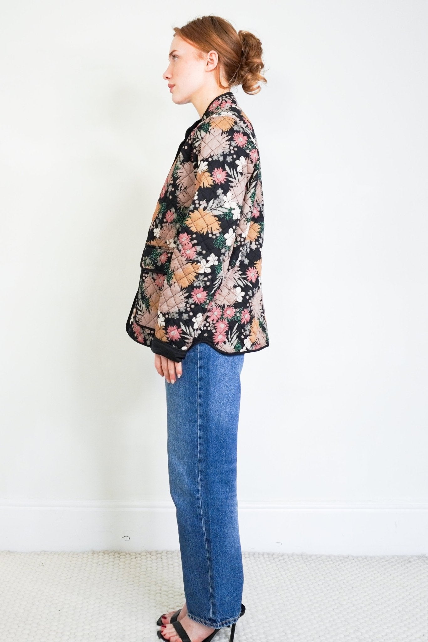 Sofie Schnoor Black Floral Quilted Jacket RRP £170 | Authentic Preloved - Reloved Again