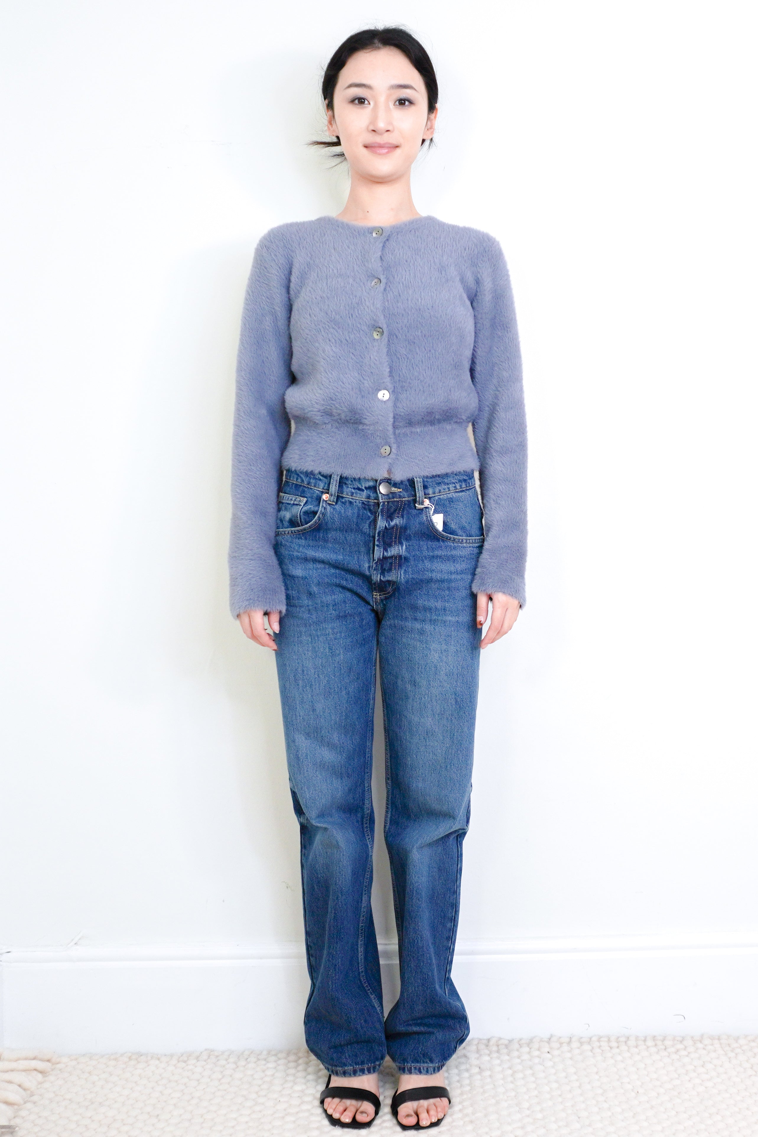 vince-blue-cardigan-authentic-preloved-front-picture-Chelsea-London