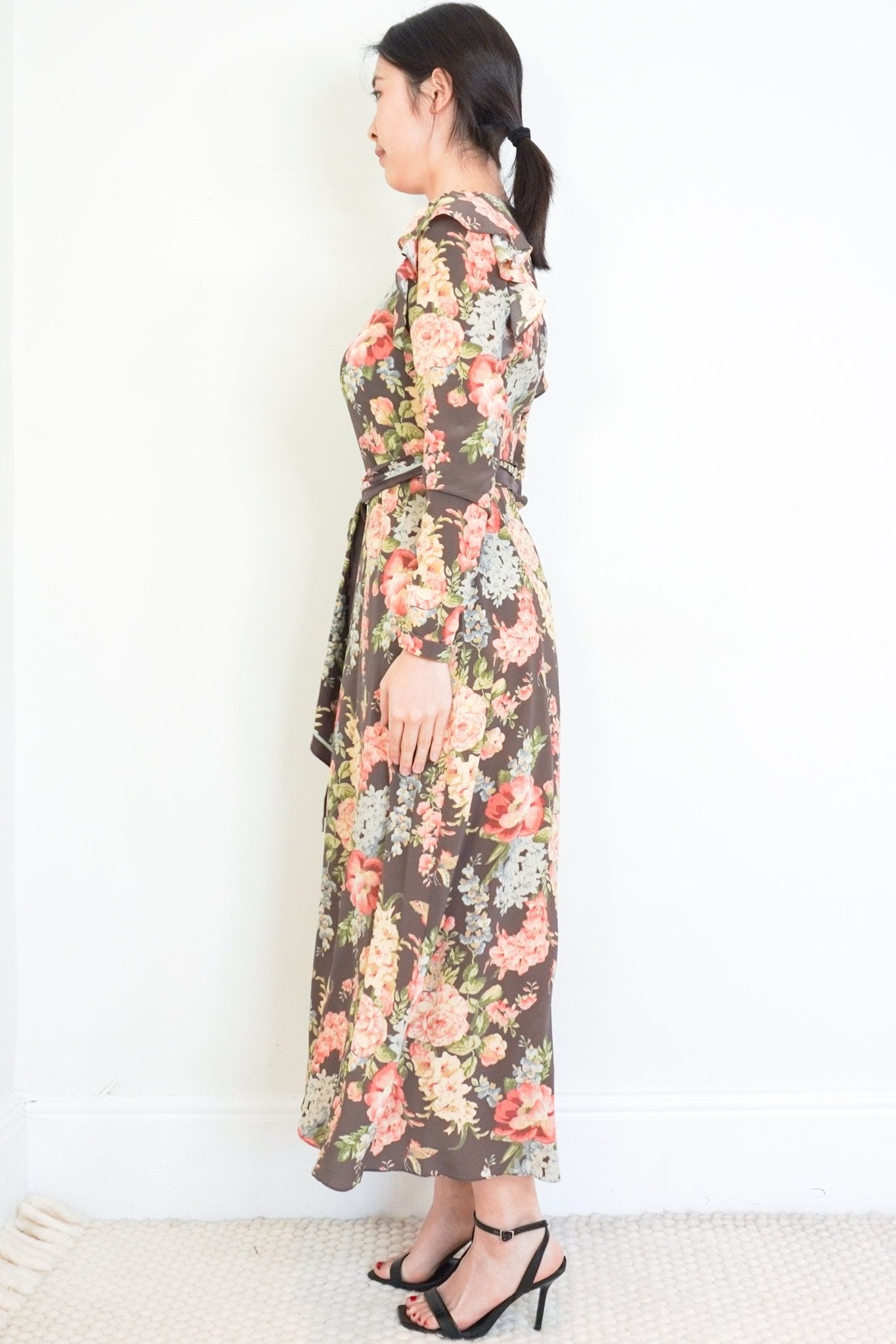 Zimmermann Brown Floral Silk Maxi Dress RRP £850 | Authentic & Preloved - Reloved Again