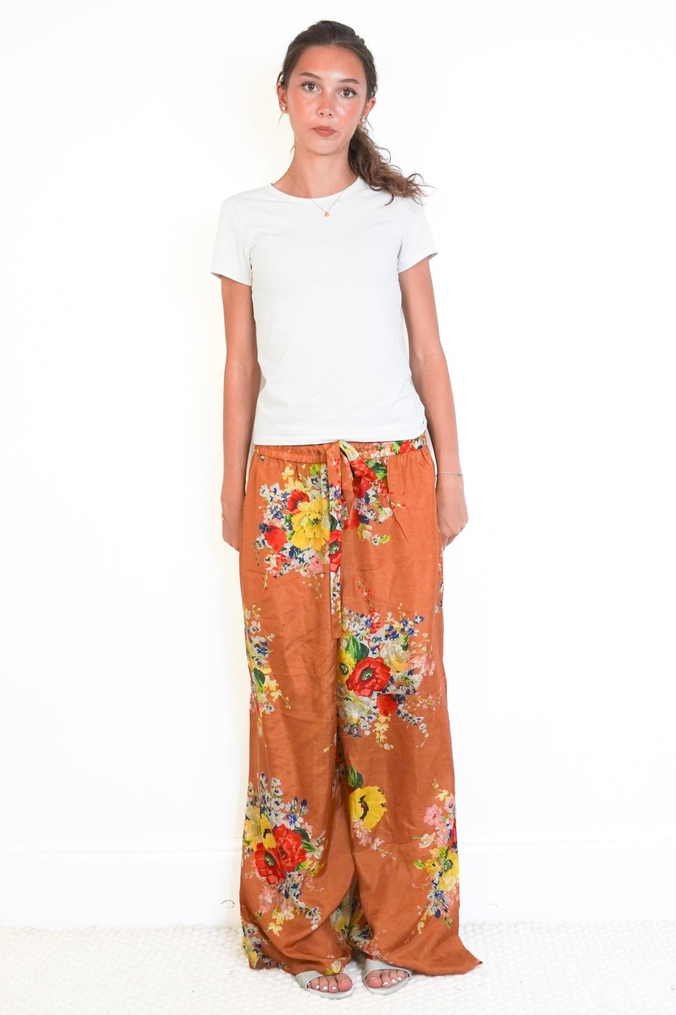 Zimmermann Floral Oragne Trousers (RRP £400) | Authentic Preloved - Reloved Again