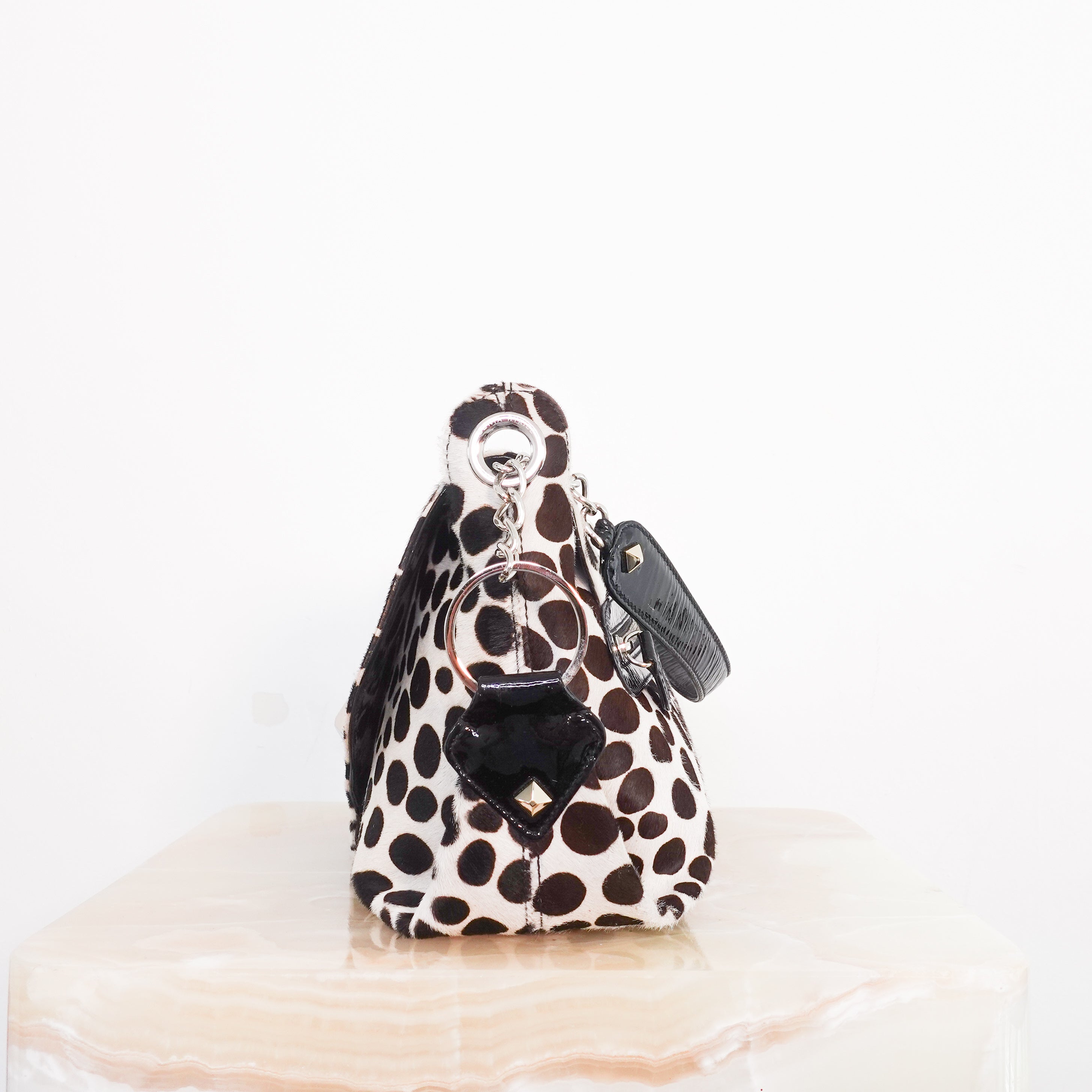 ponyskin 90's zebra print handbag