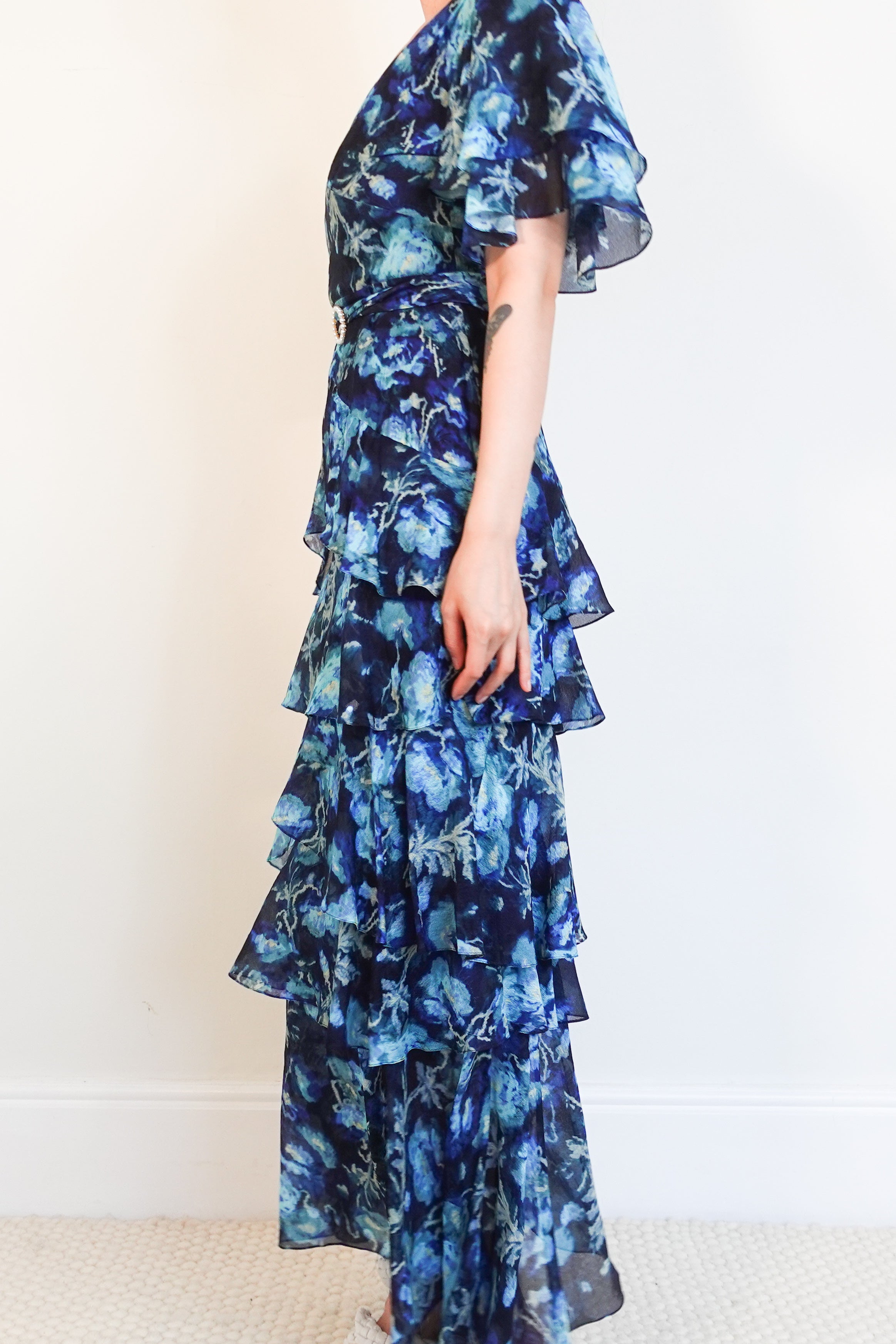 Myrene silk floral maxi dress RRP £1.5k