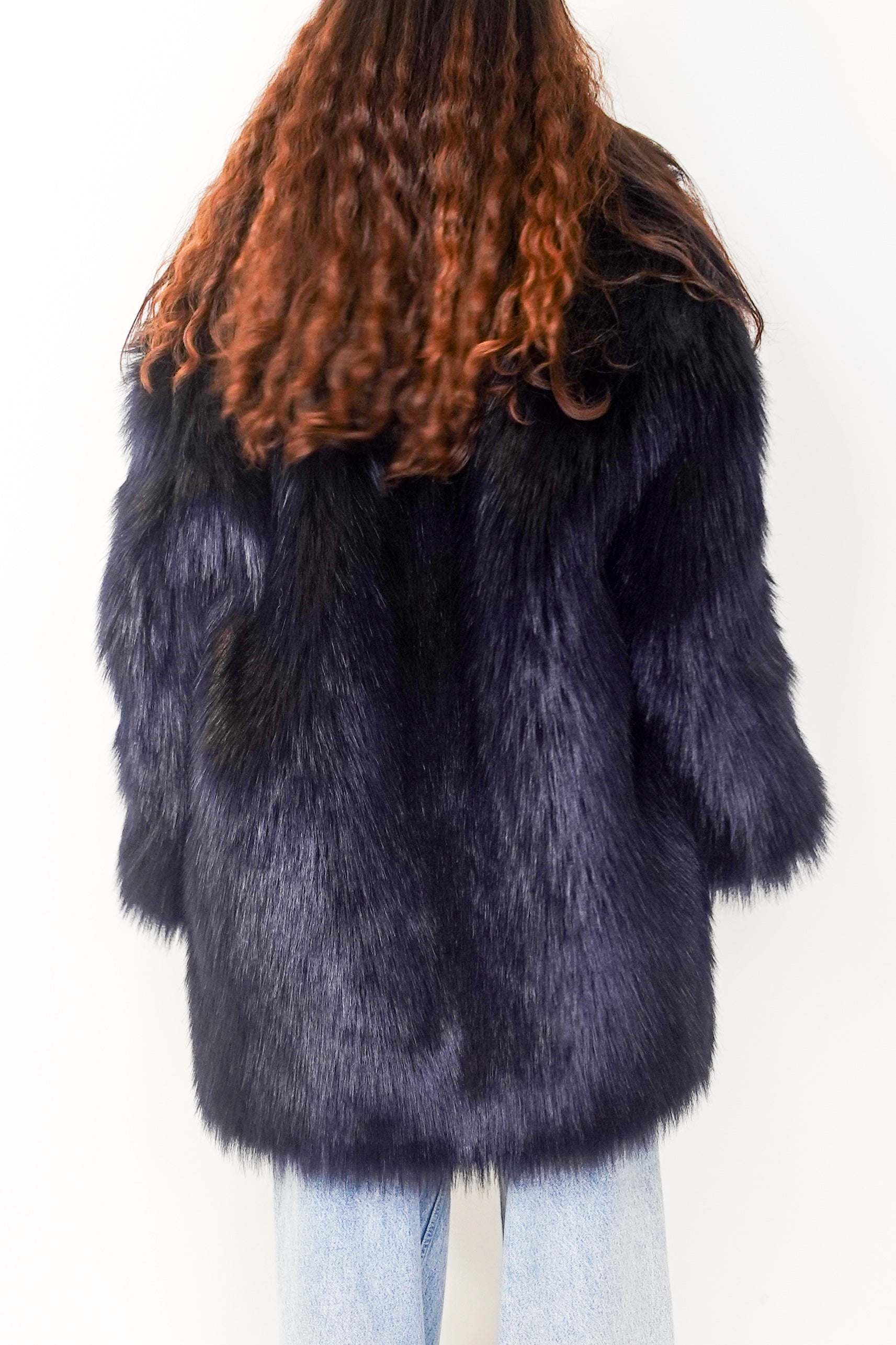 New navy faux fur coat RRP £700