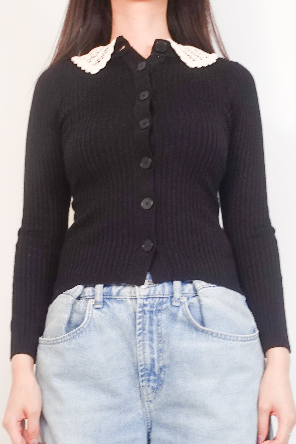 Black knit cardigan RRP £200