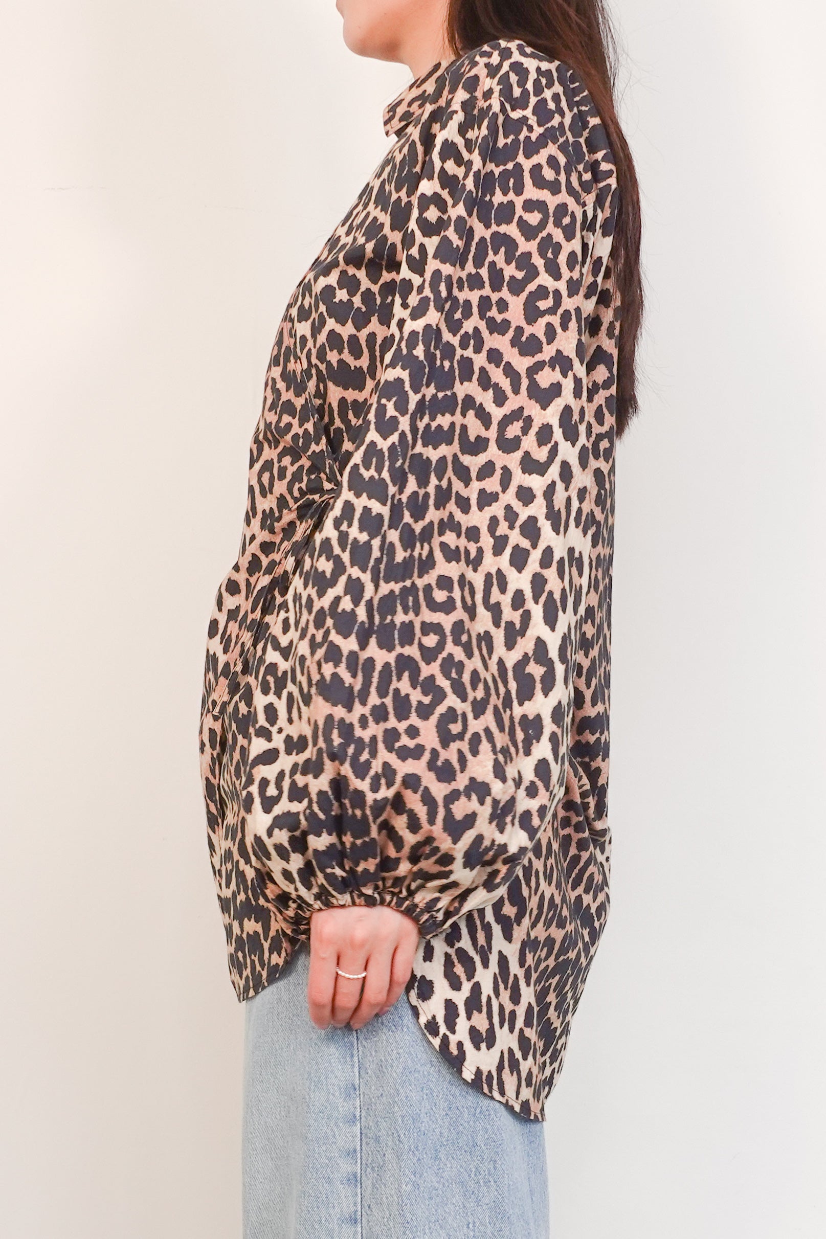 Leopard print cotton poplin top RRP £200