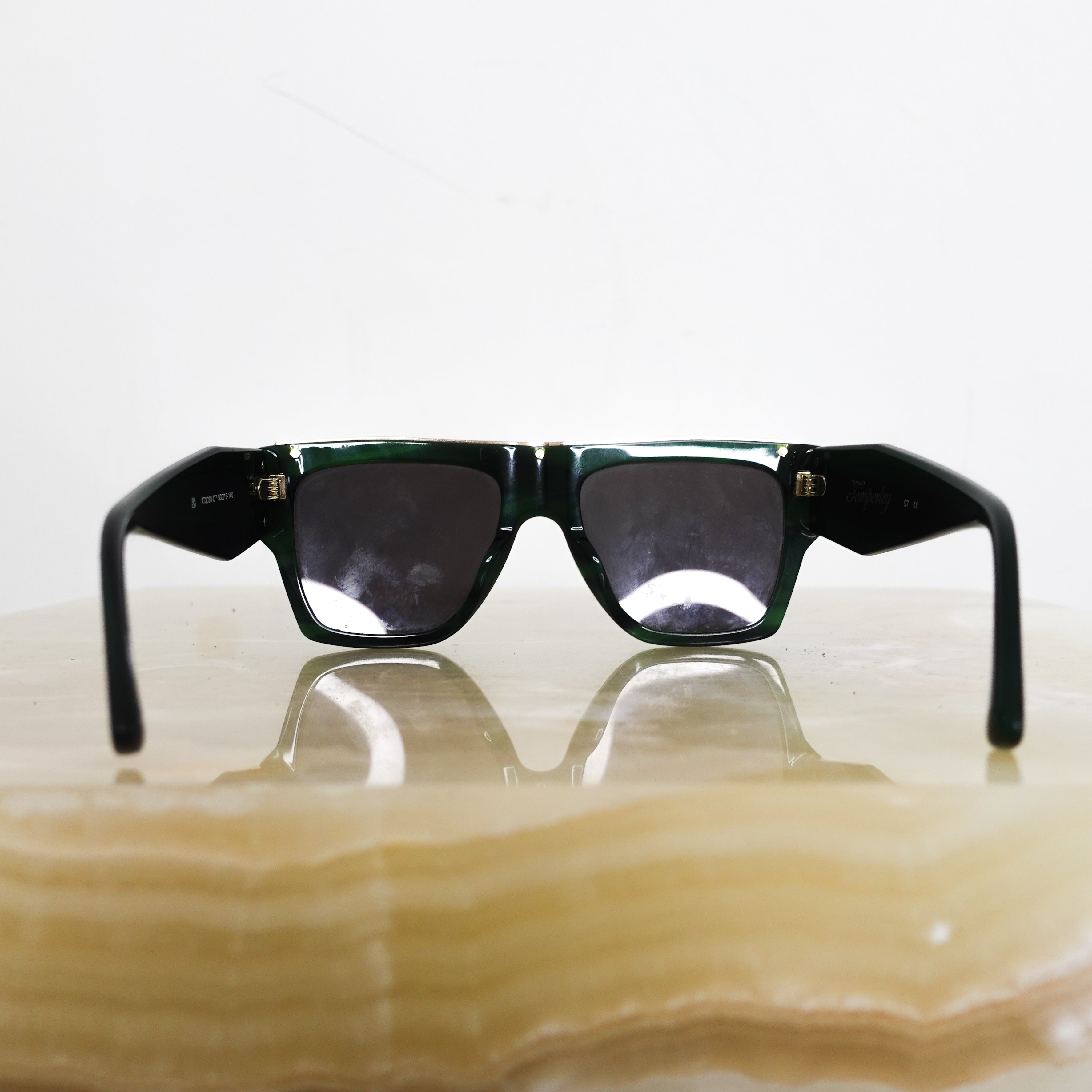 Green square framed sunglasses RRP £129