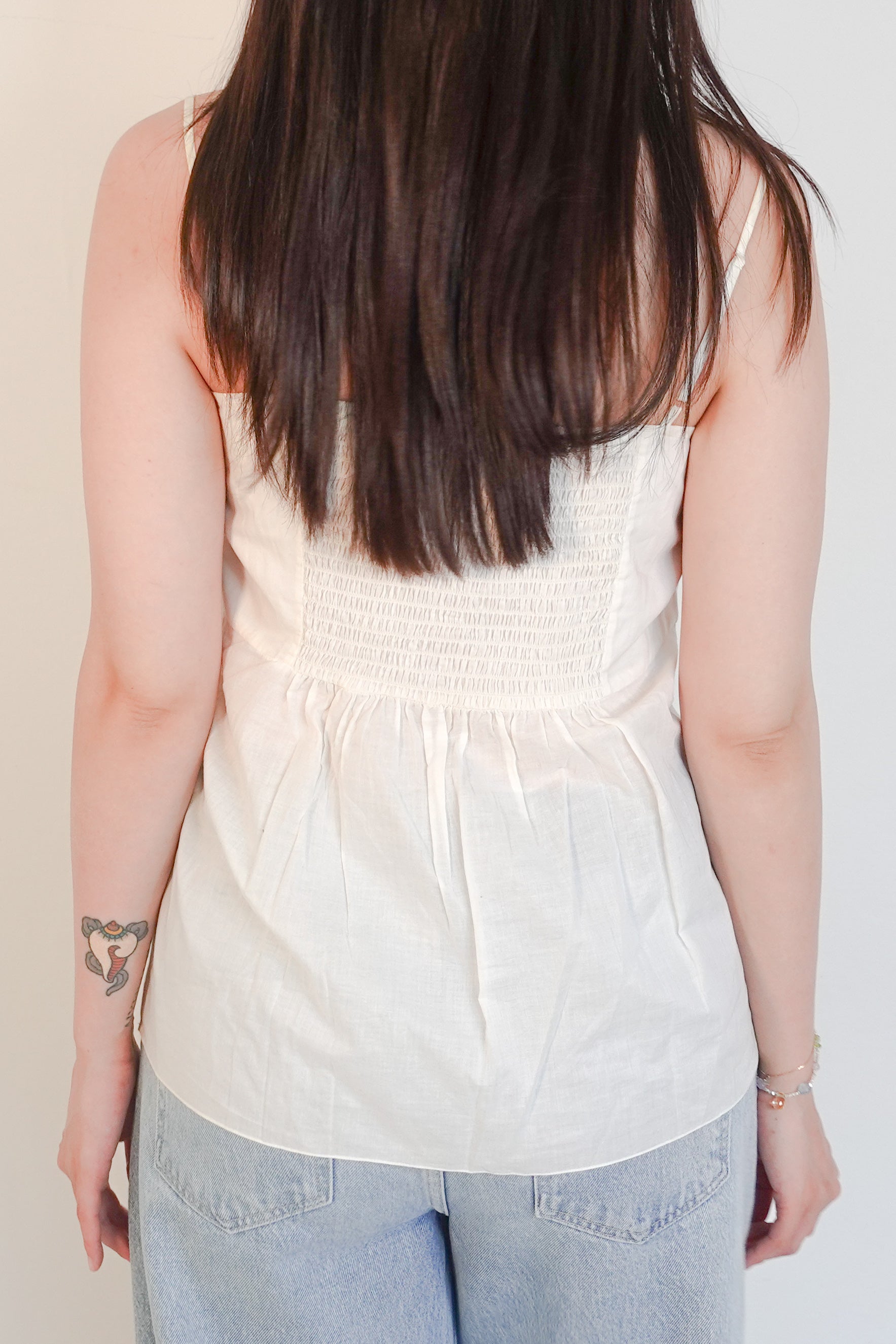 Cream embroidered camisole