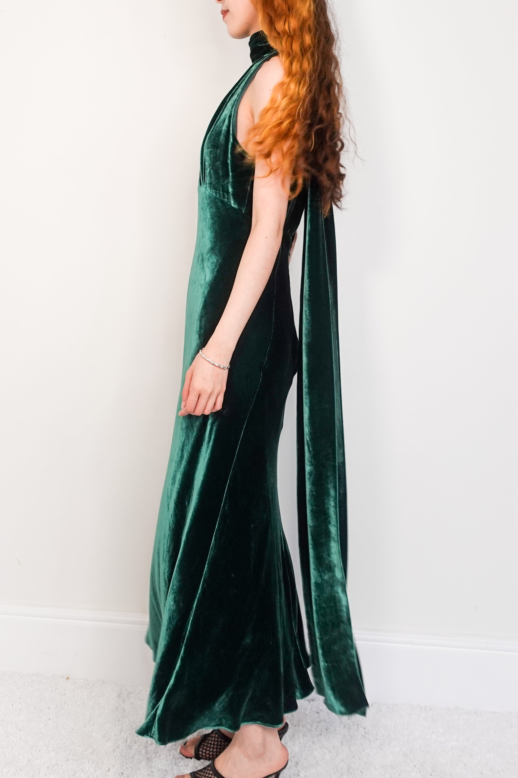 Velvet emerald dress RRP £600