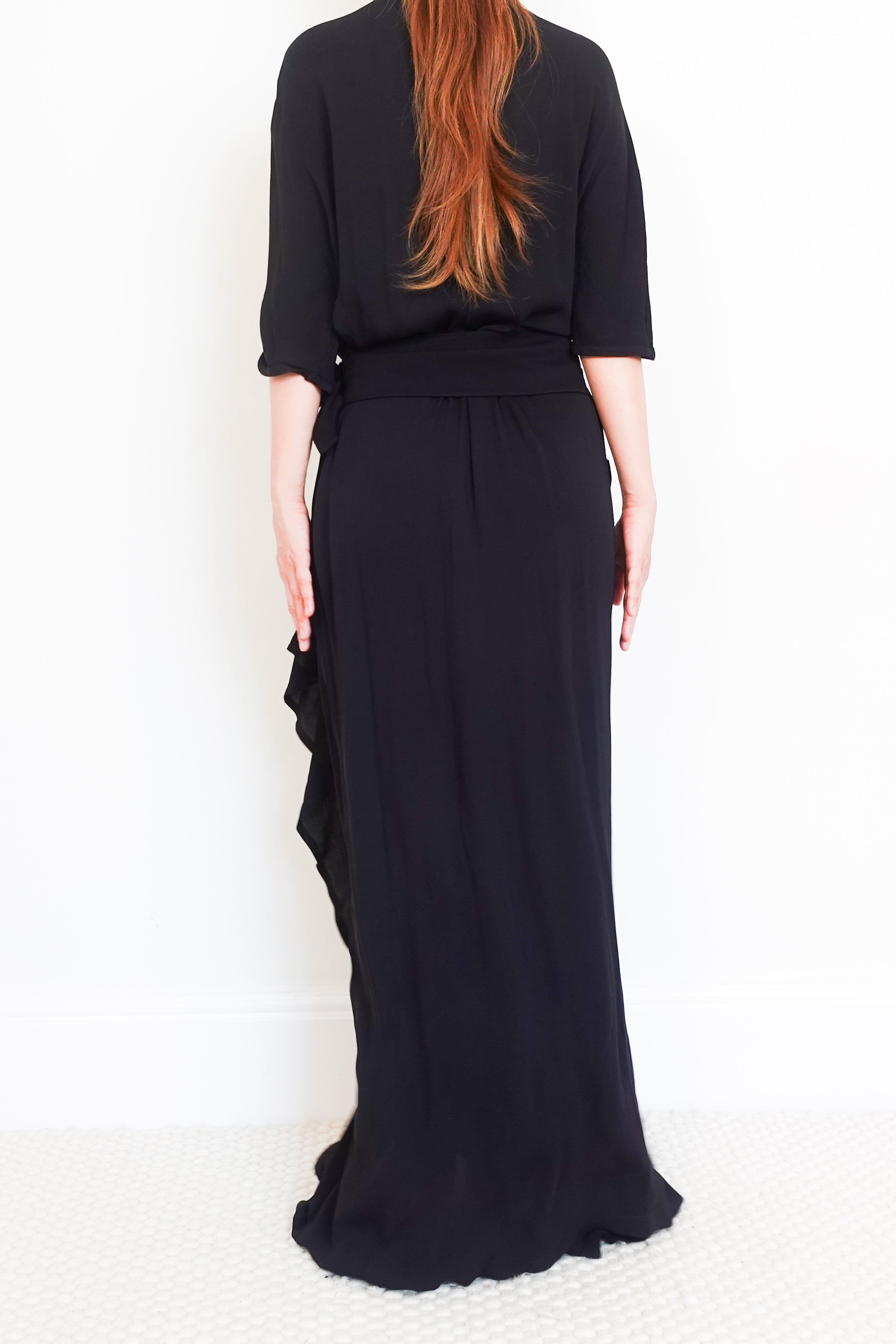 Claudia Wrap front crepe maxi dress RRP £450