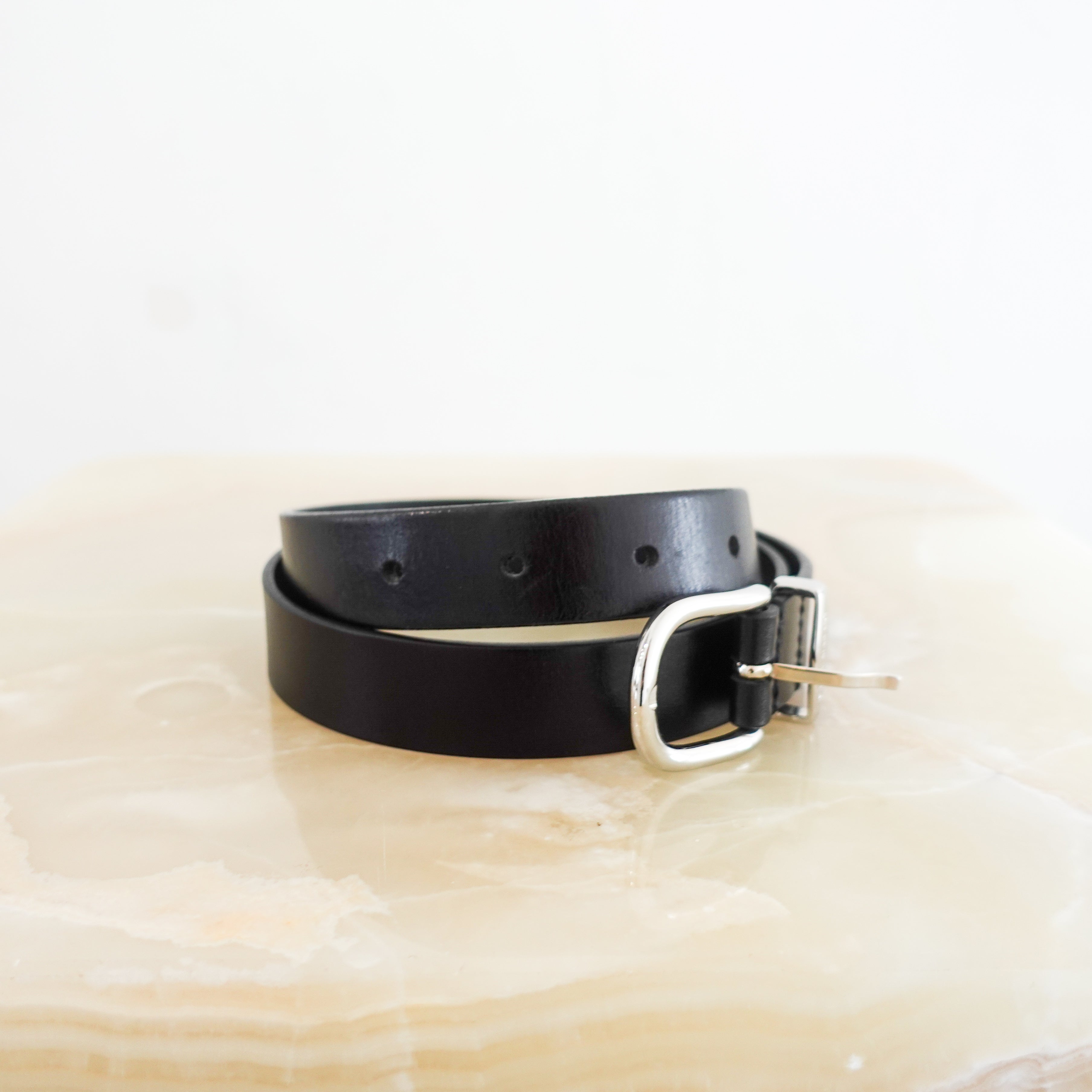 Simple black leather belt RRP £160