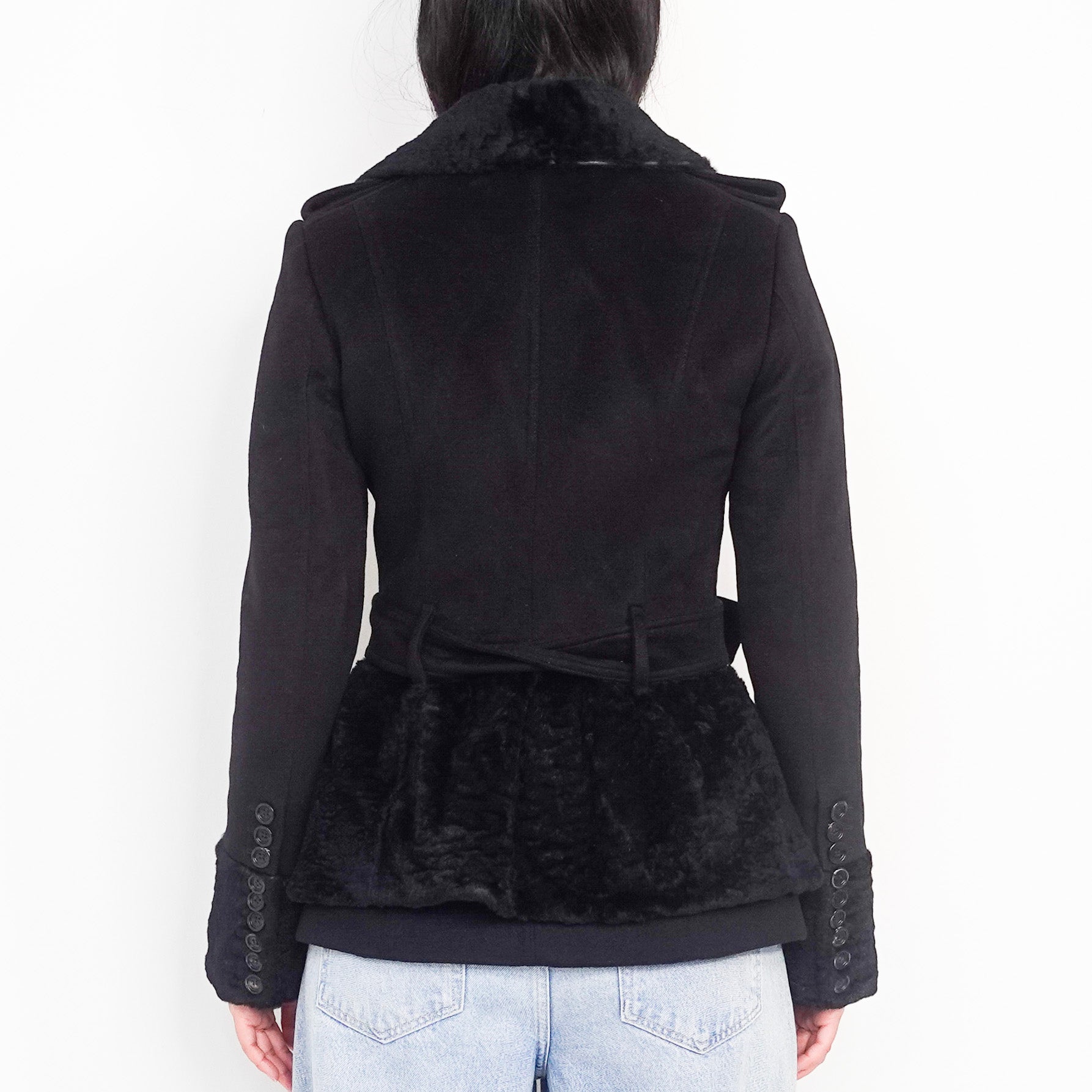 Black cashmere short coat RRP £1200