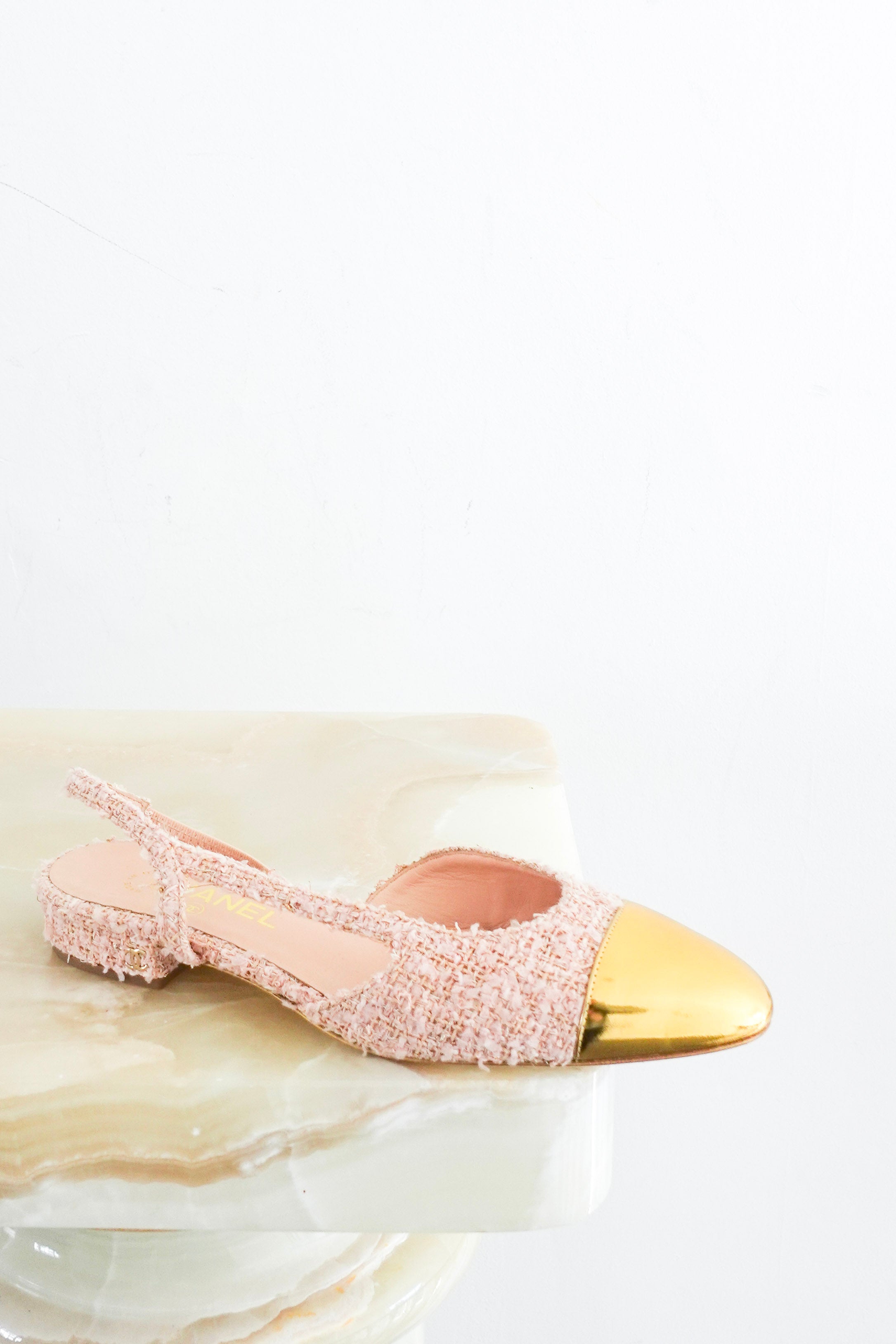 pink boucle slingback RRP £930
