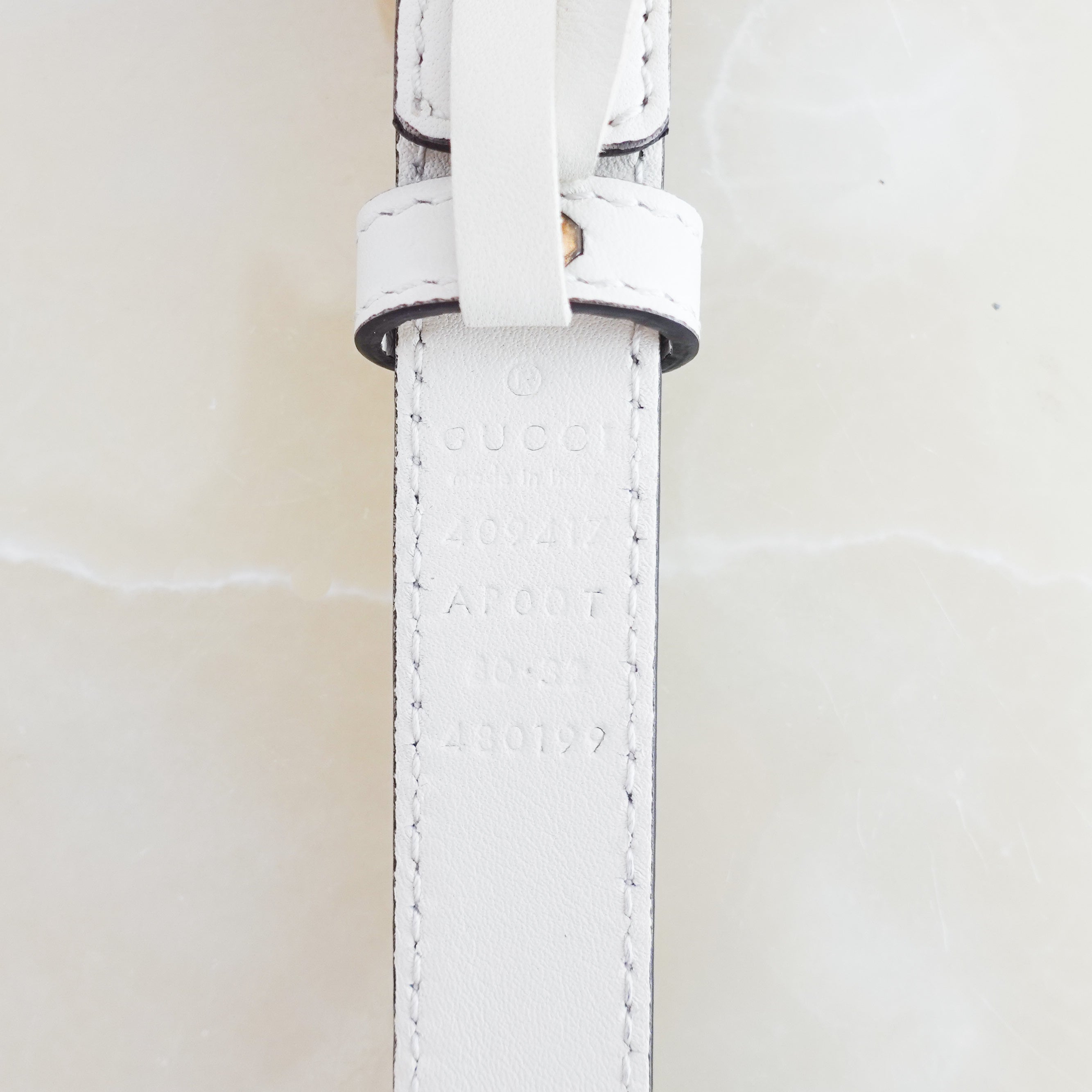 GG White leather belt RRP £250