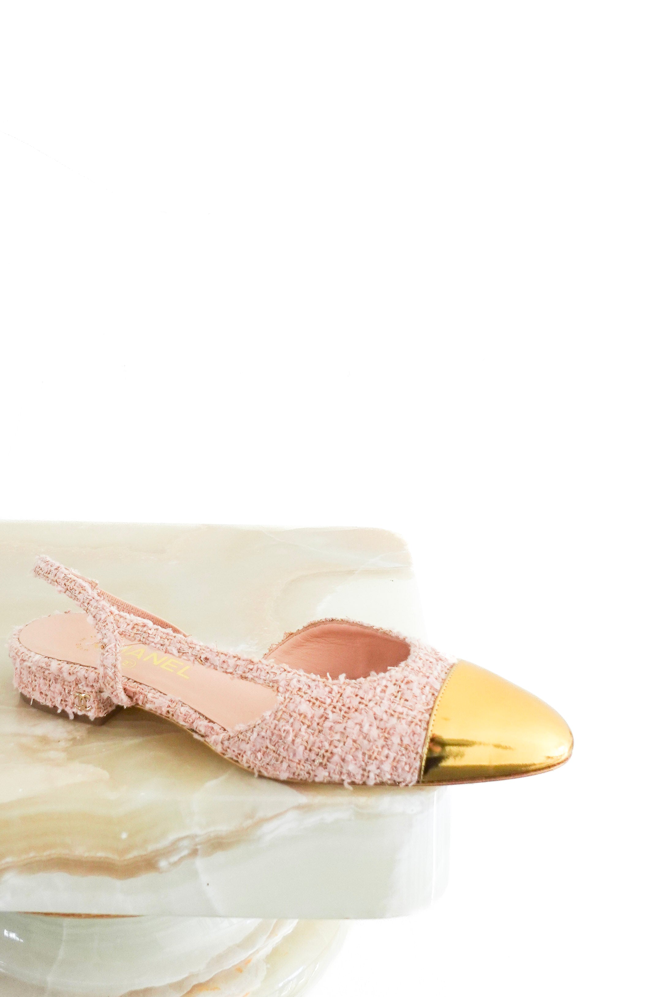 pink boucle slingback RRP £930