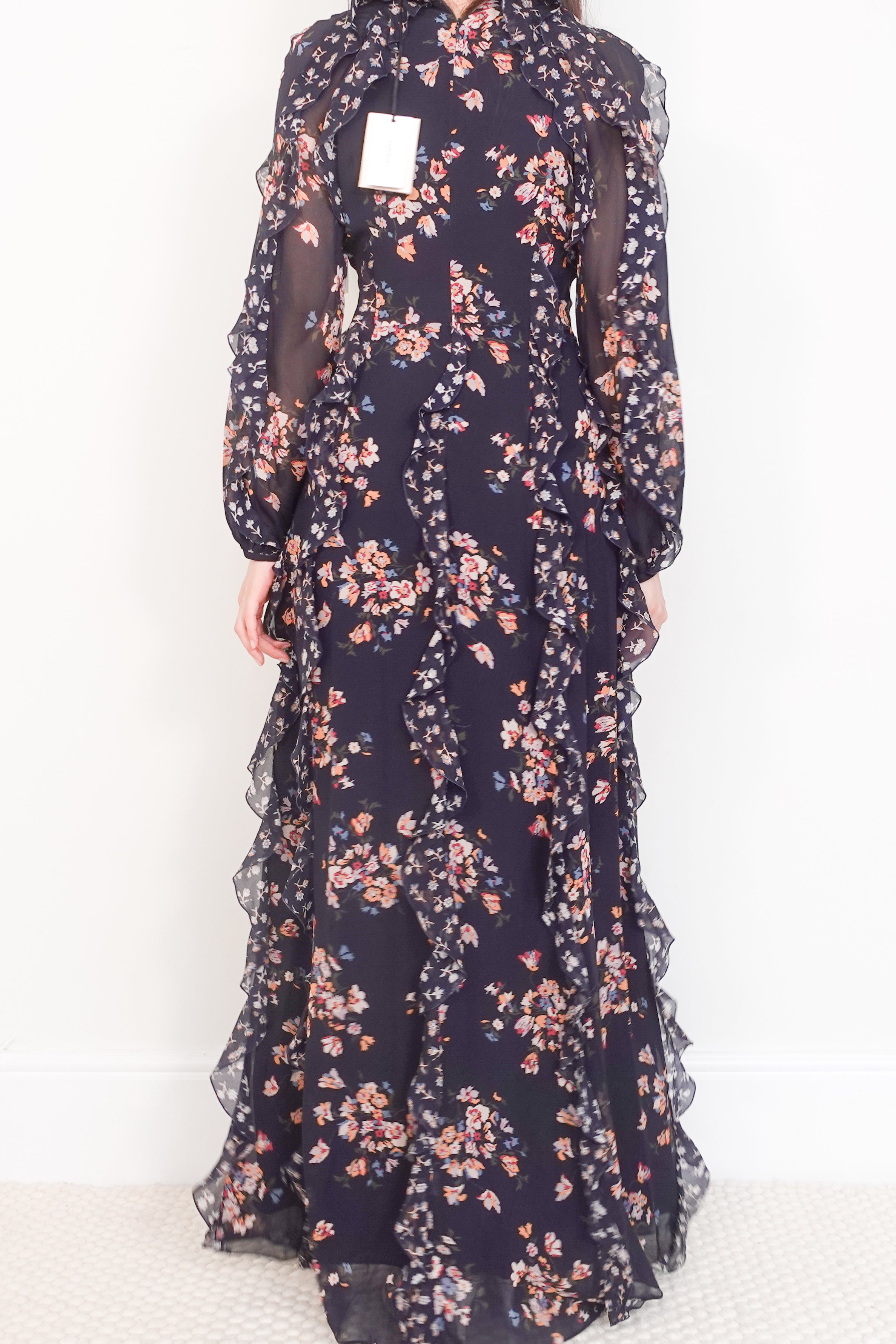 Black floral maxi dress RRP £450