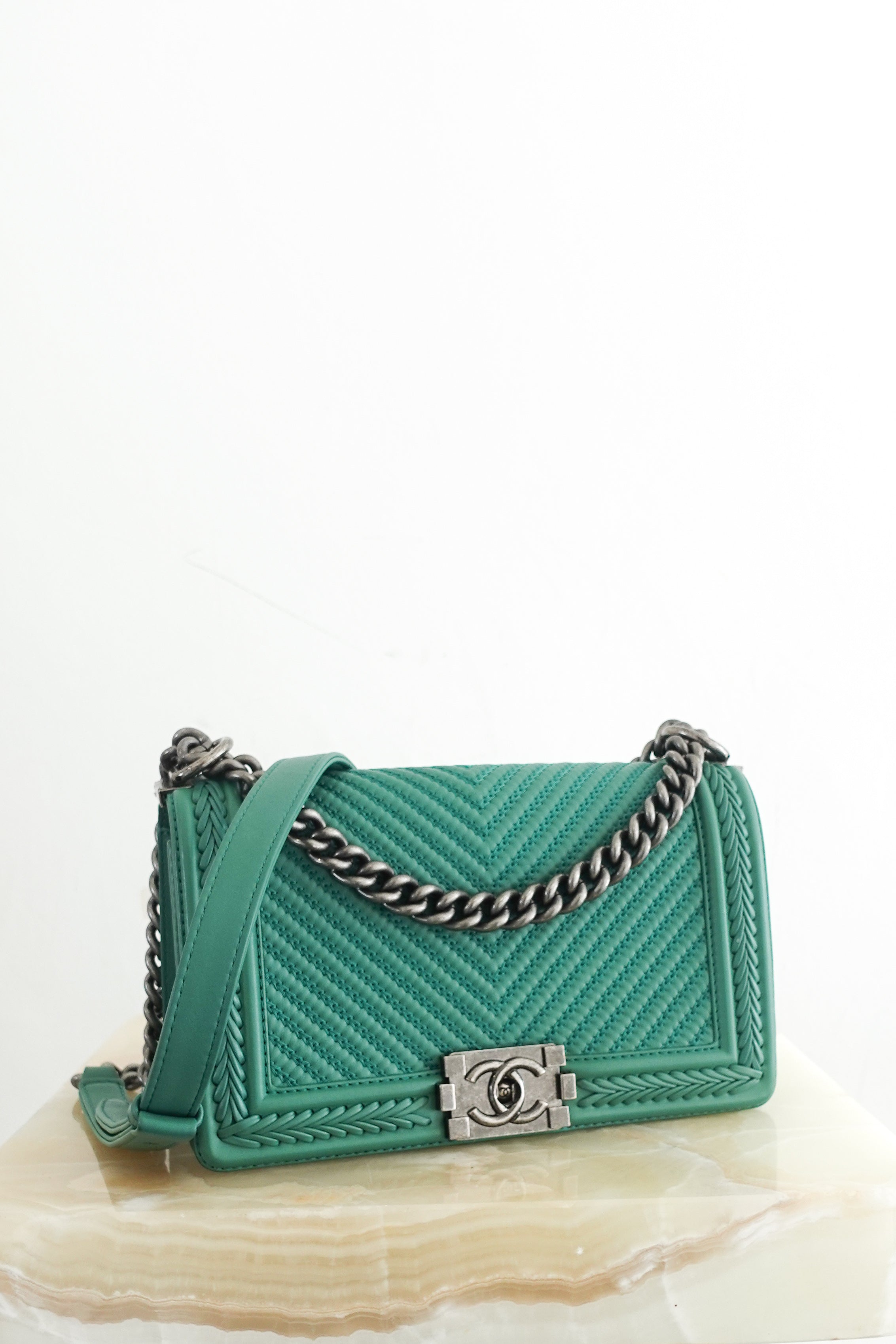 Green stitched boy bag RRP £4150