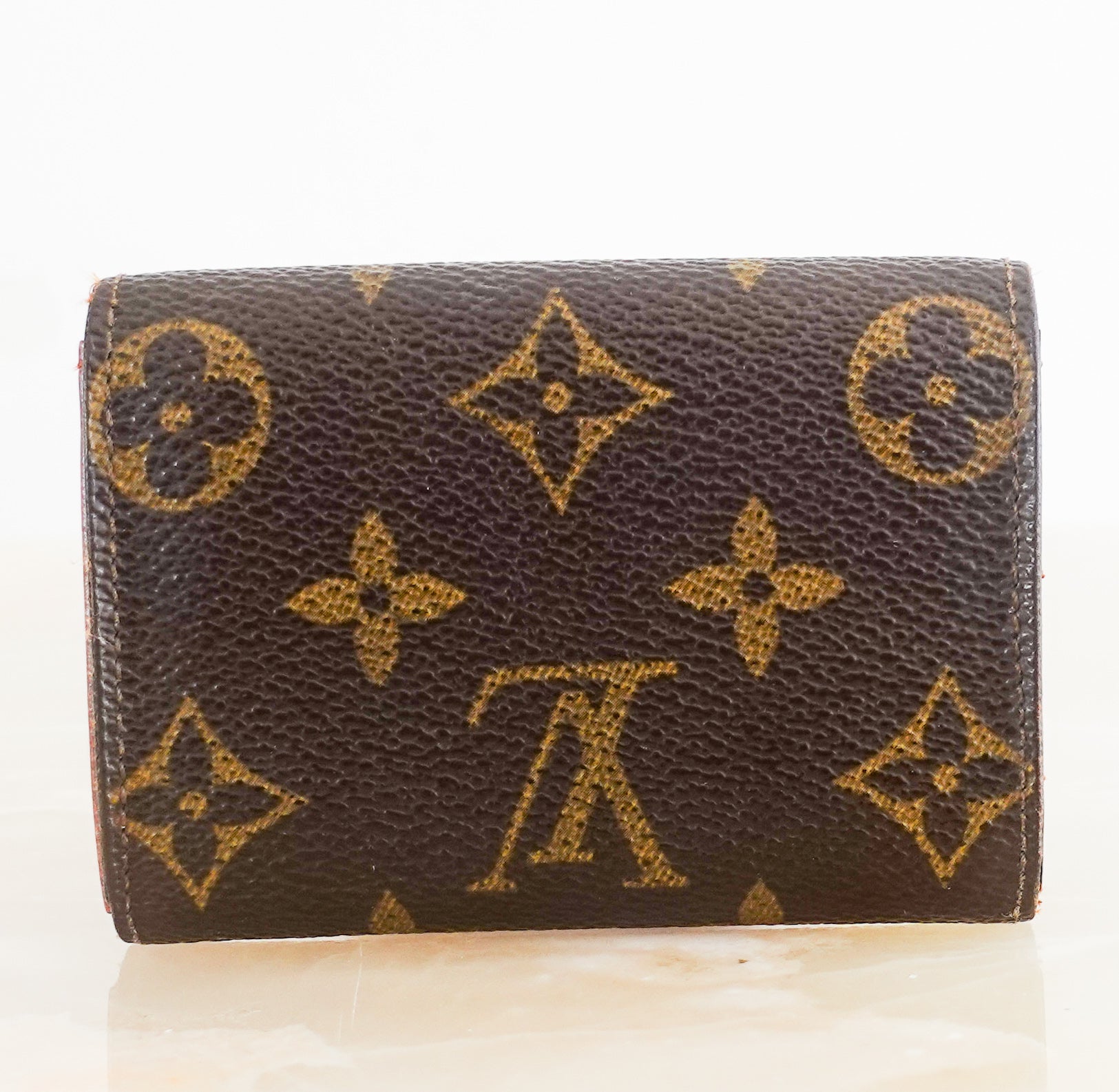 Leather monogram wallet