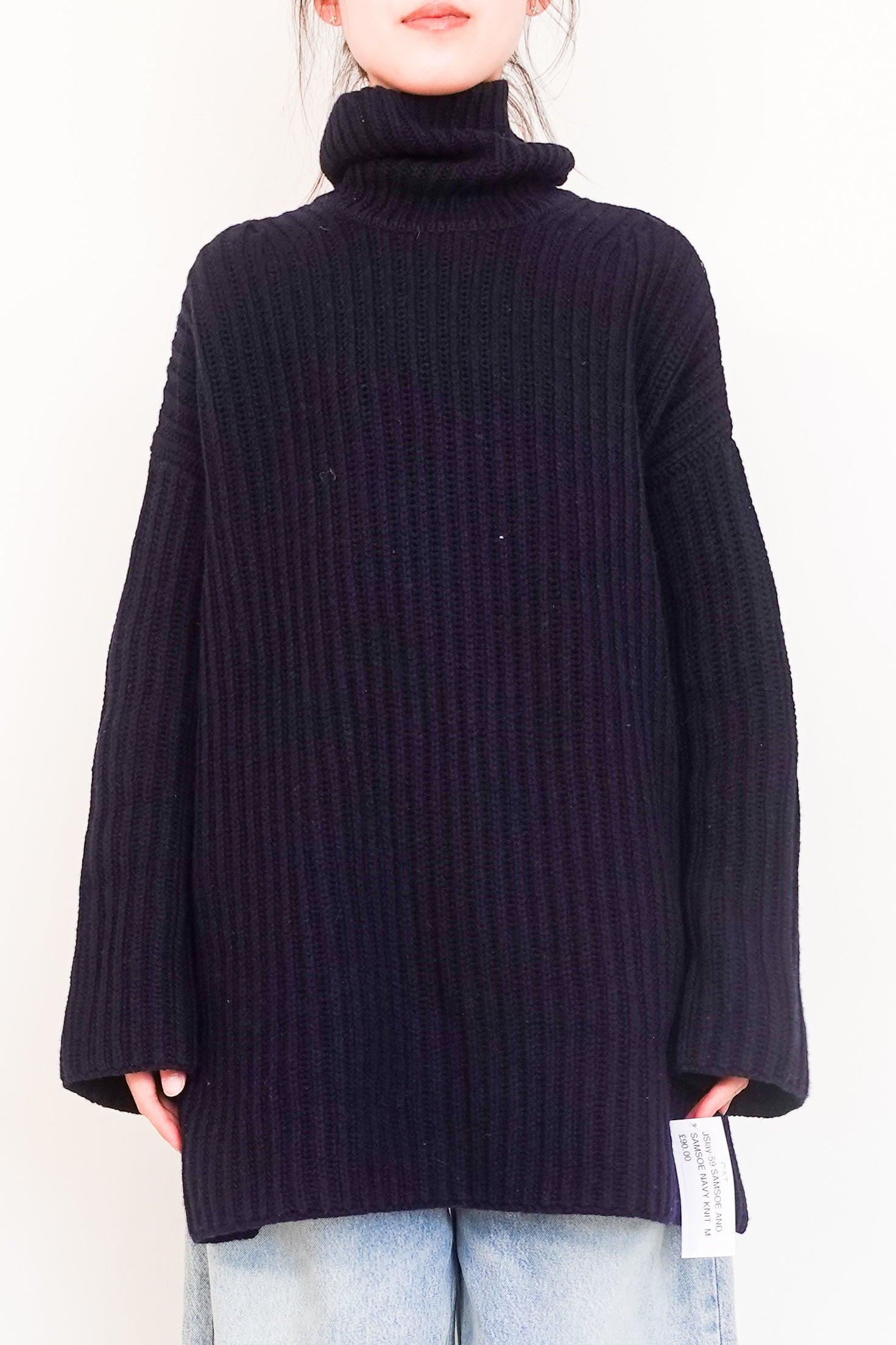 Navy knitted jumper