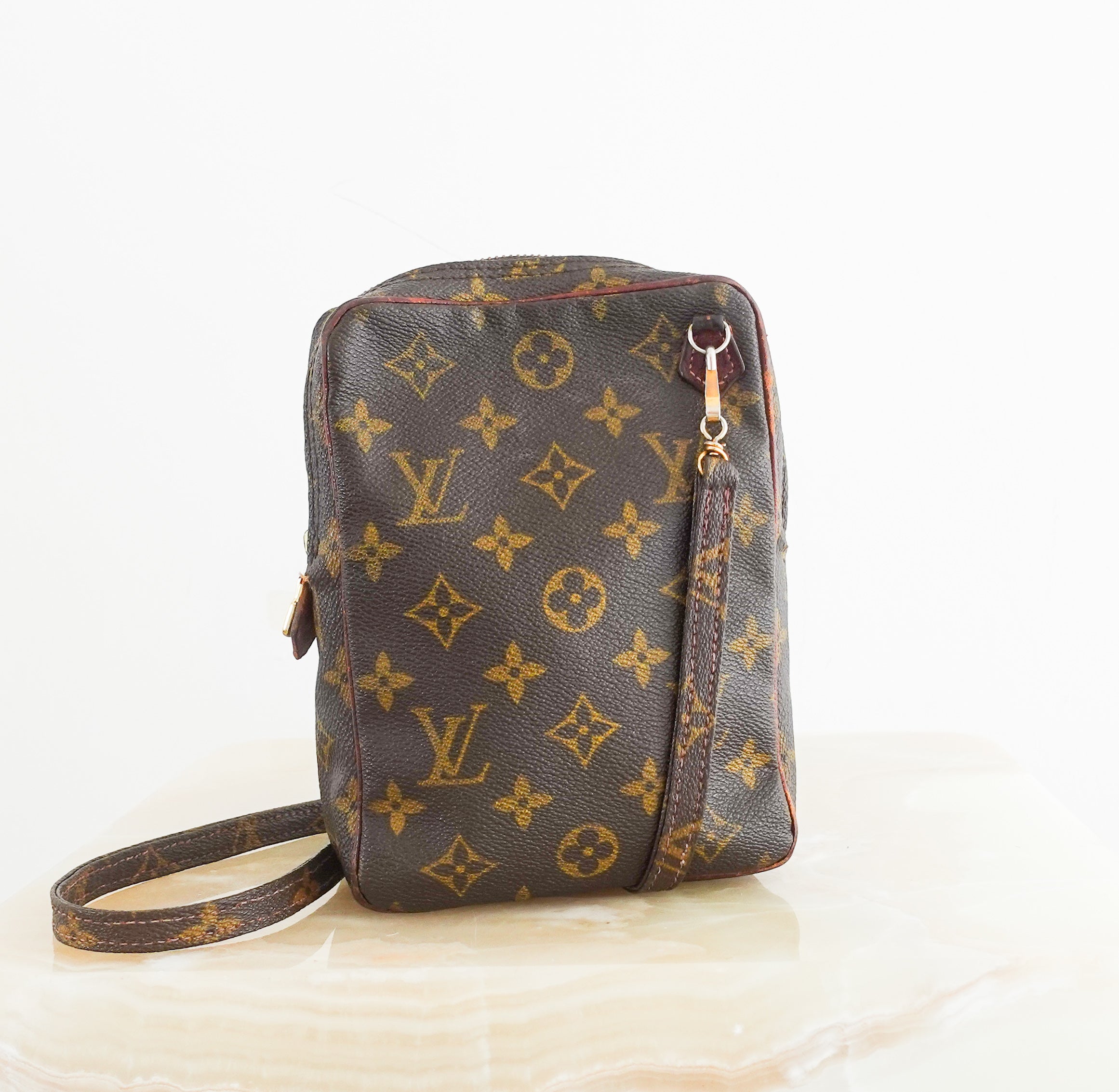 Crossbody monogram leather bag