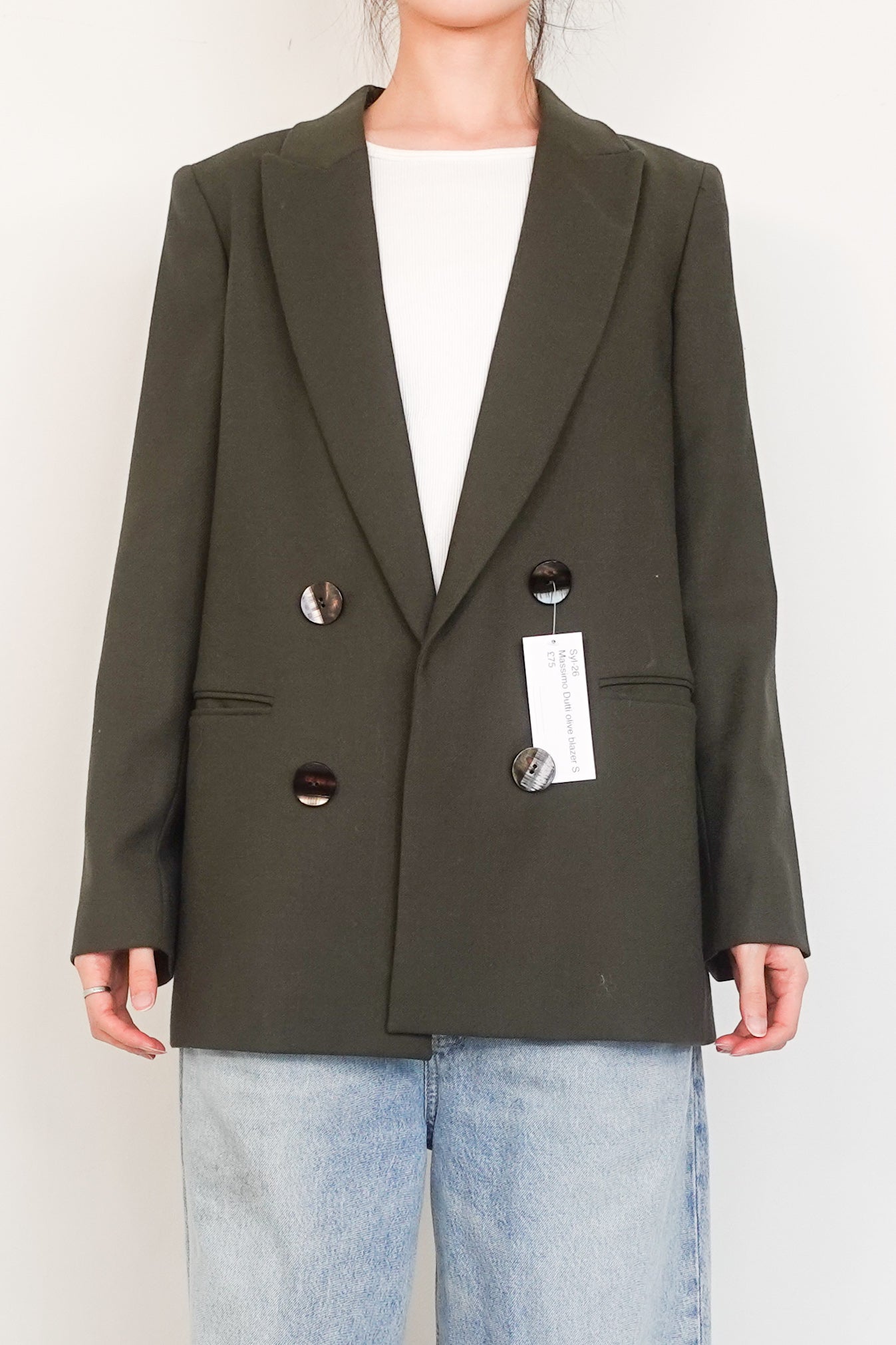 olive double breasted blazer S RRP £170