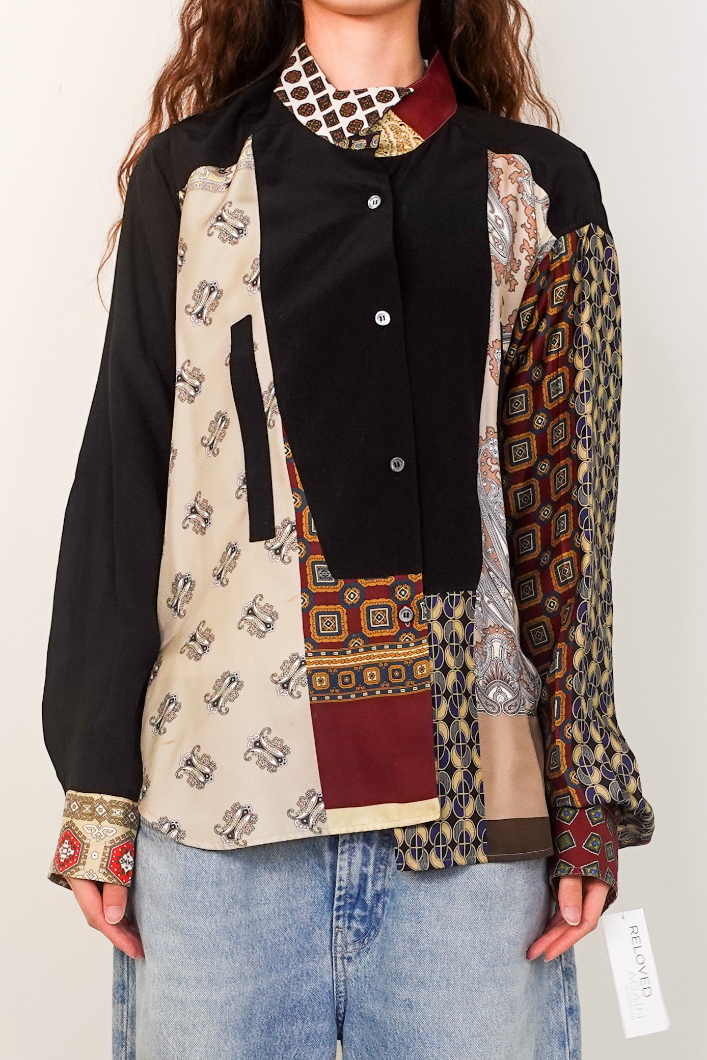 Mixed print blouse RRP £600