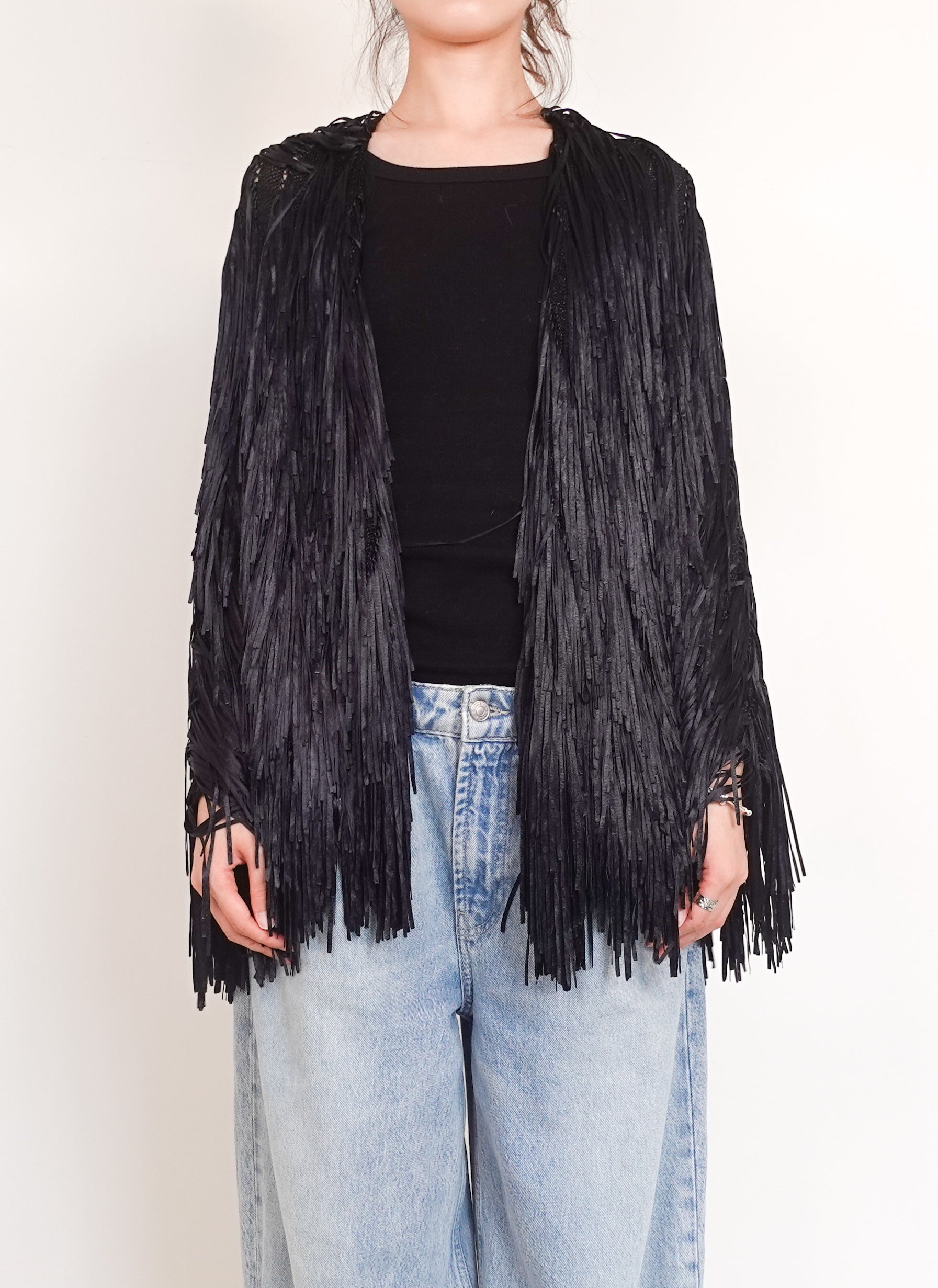 Black fringed jacket RRP £1.7k