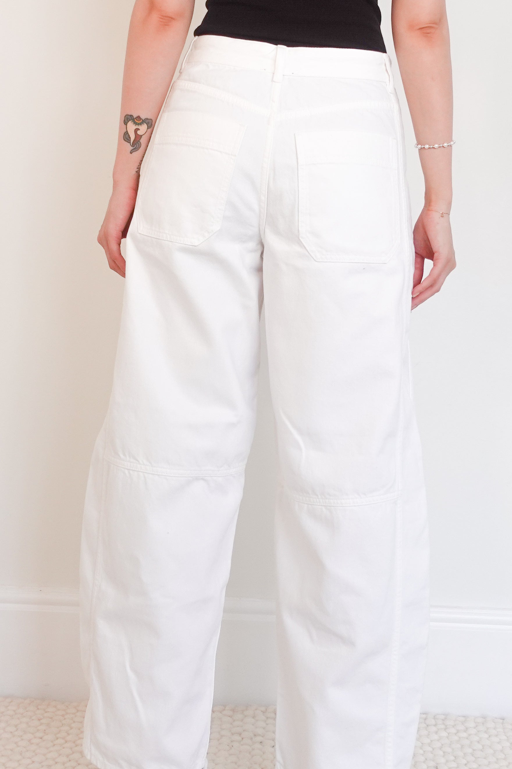 White wide leg jeans