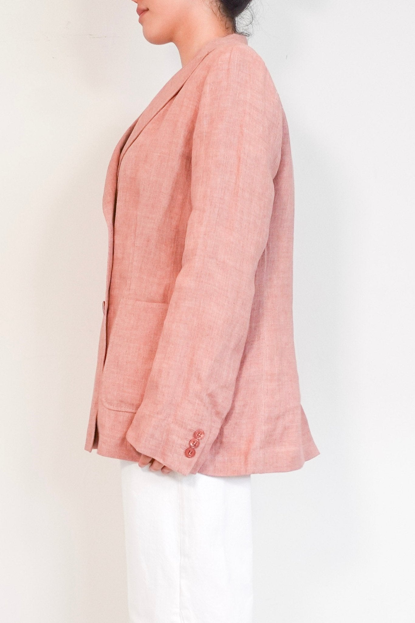 Weekend Max Mara Dusty Pink Linen Jacket RRP £350 | Preloved Authentic [final sale] - Reloved Again