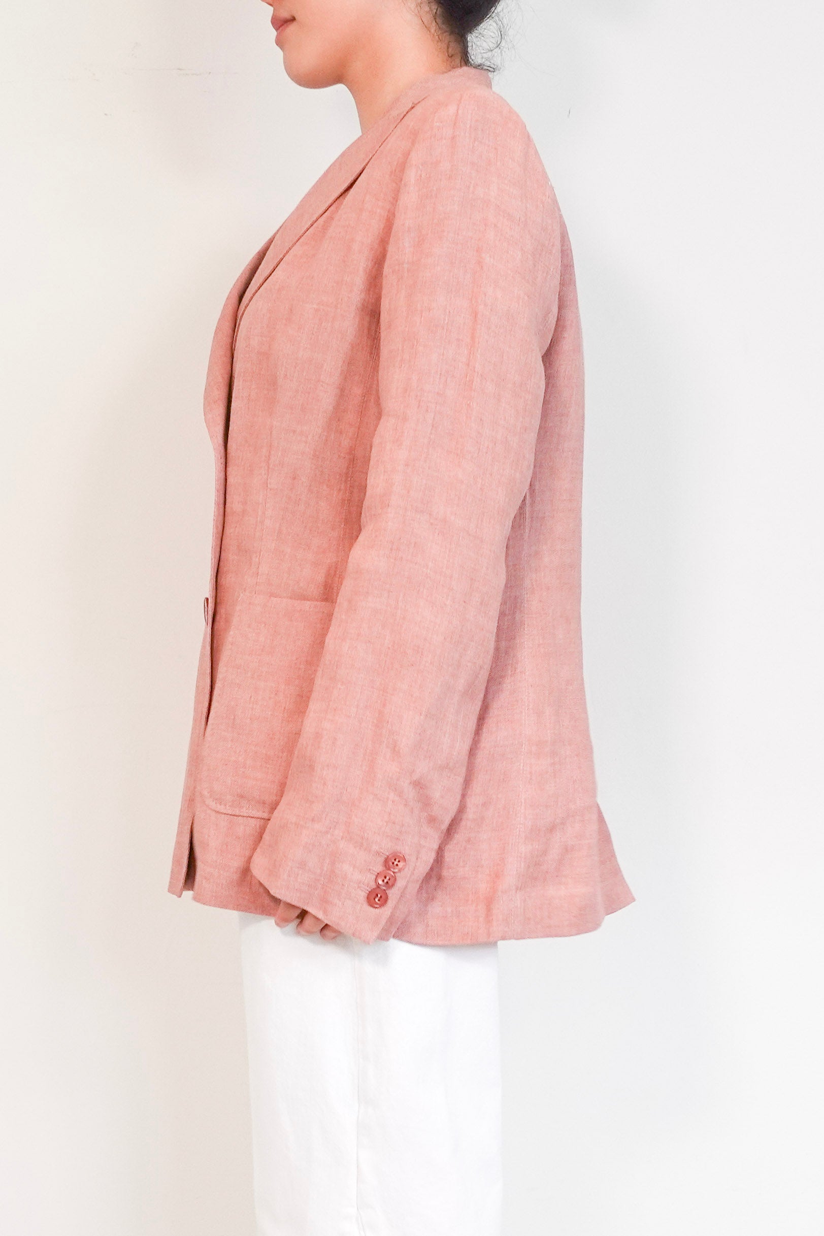 Weekend Max Mara Dusty Pink Linen Jacket RRP £350 | Preloved Authentic [final sale]