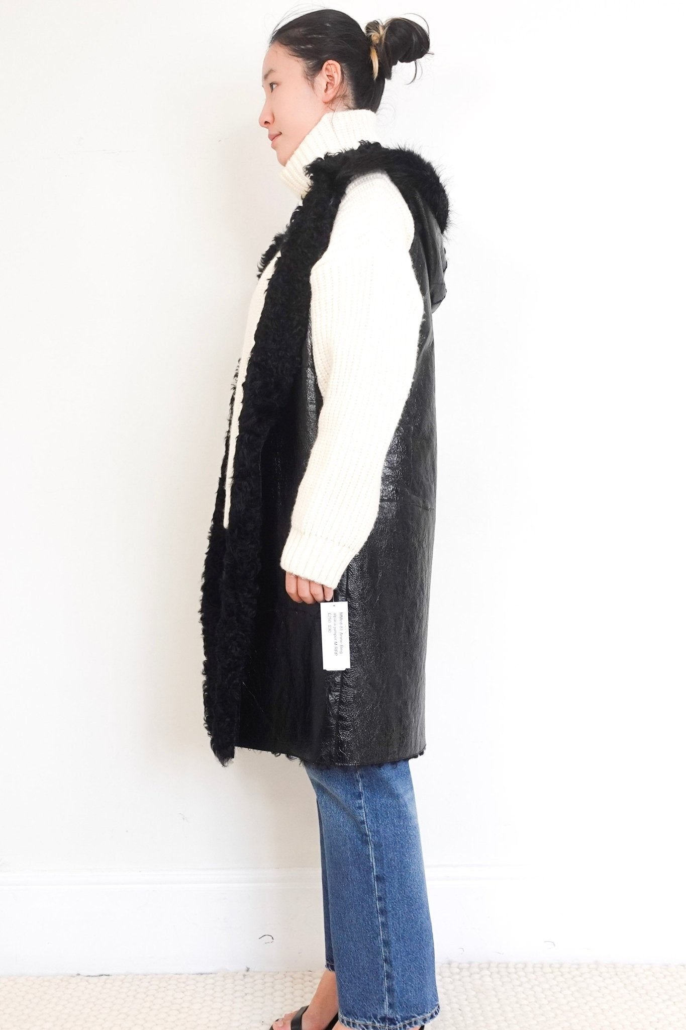 Authentic Prada Black Hooded Leather Sleeveless Jacket RRP £2,000 | Preloved Luxury Outerwear - Reloved Again