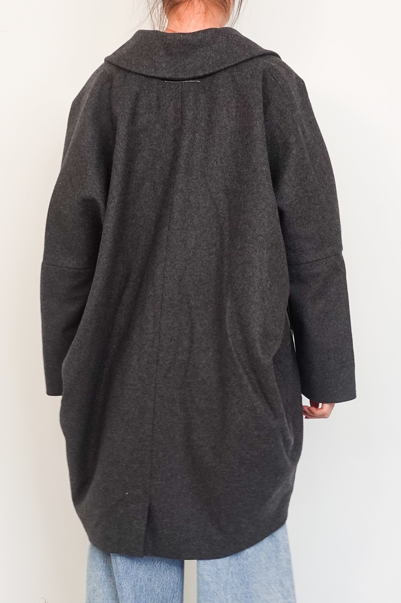 cocoon shape wool coat