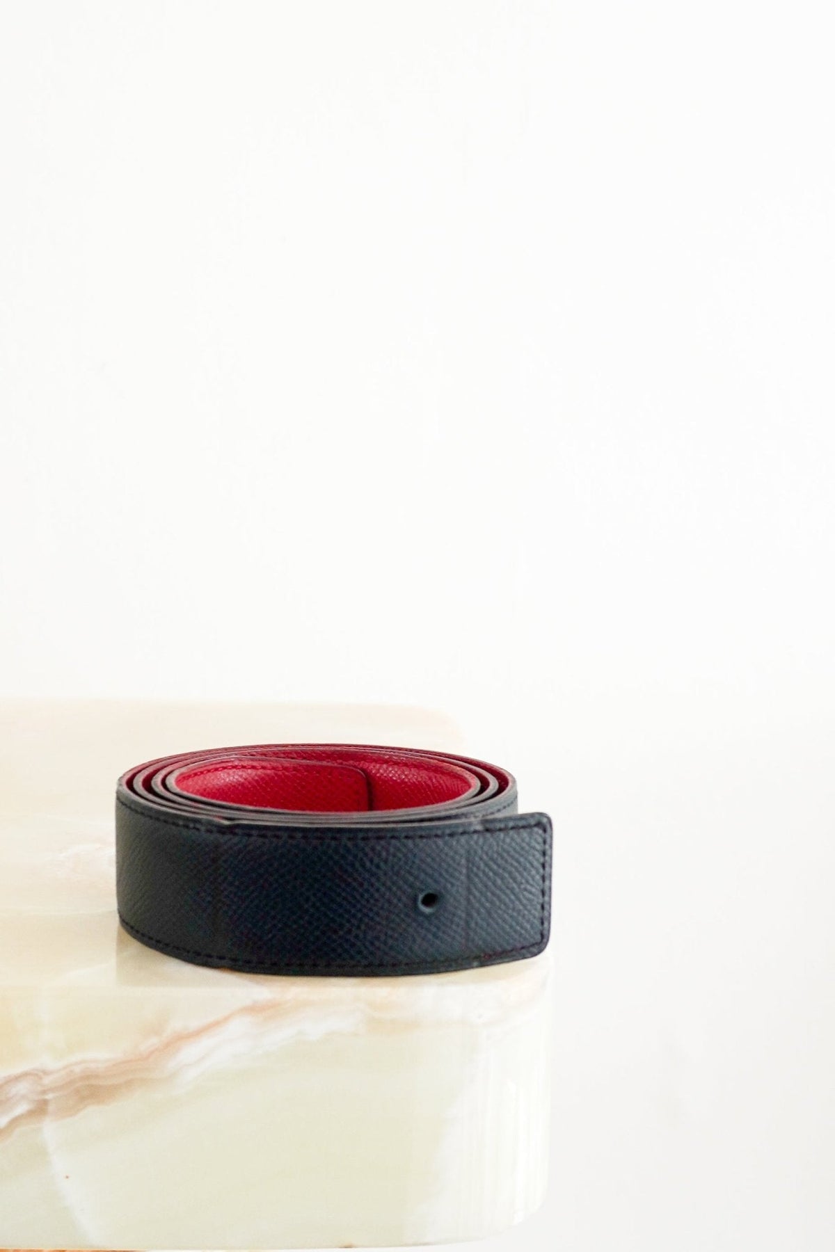 Hermes Reversible leather belt strap in Black and red RRP £350 | Authentic Preloved FINAL SALE