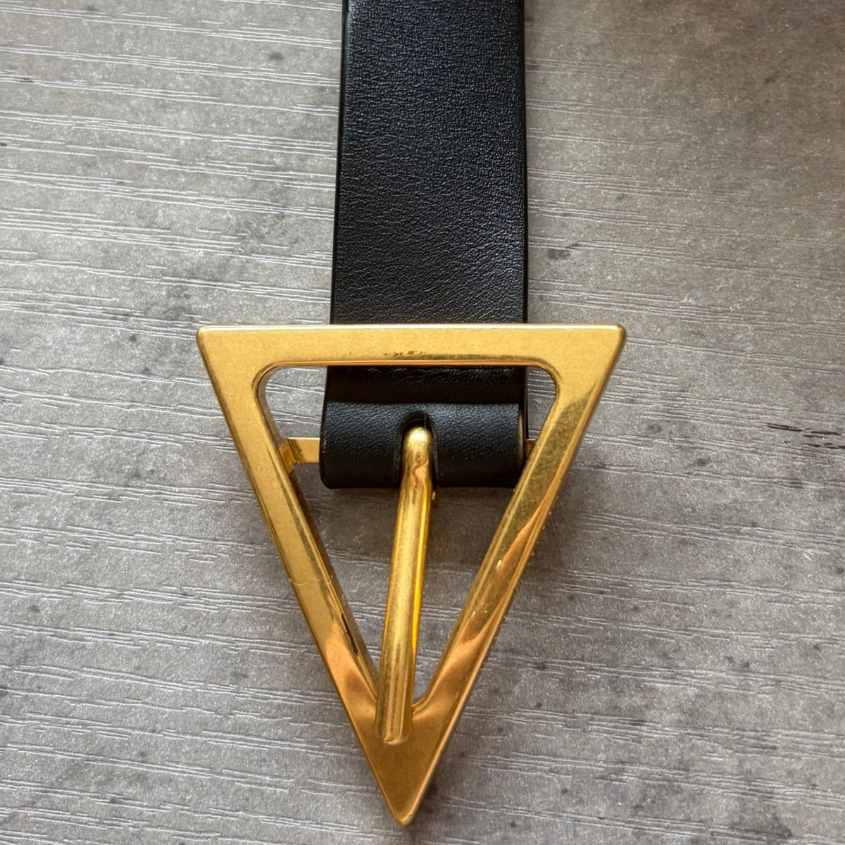 Bottega black triangle belt gold hardware 65 RRP £400