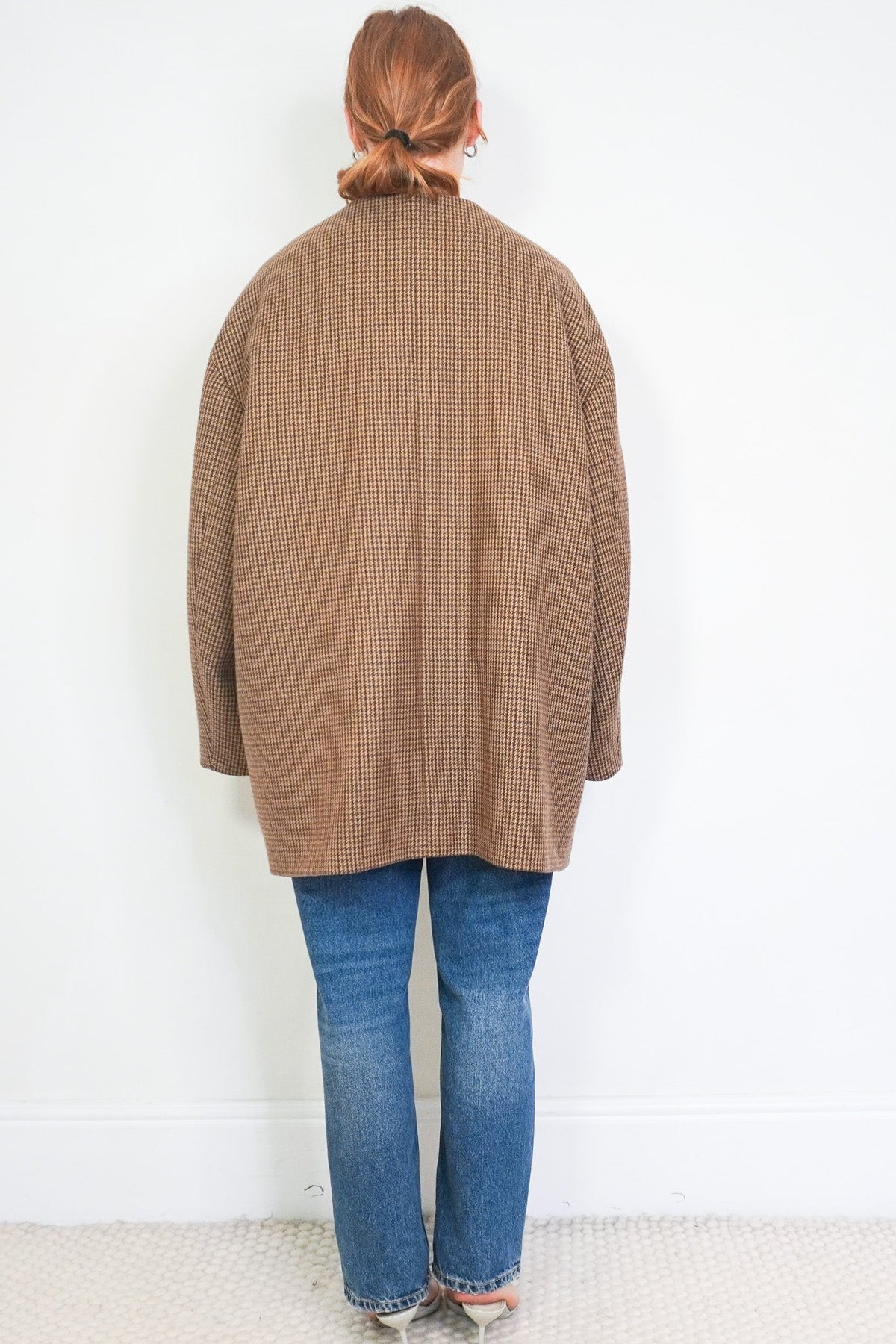 Celine Wool Houndstooth Coat in Brown RRP £1750 | Authentic Preloved