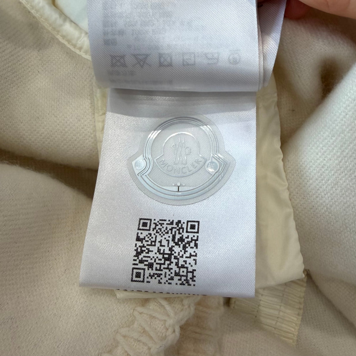 Moncler cream wool jacket with quilted sleeves UK L RRP £2000
