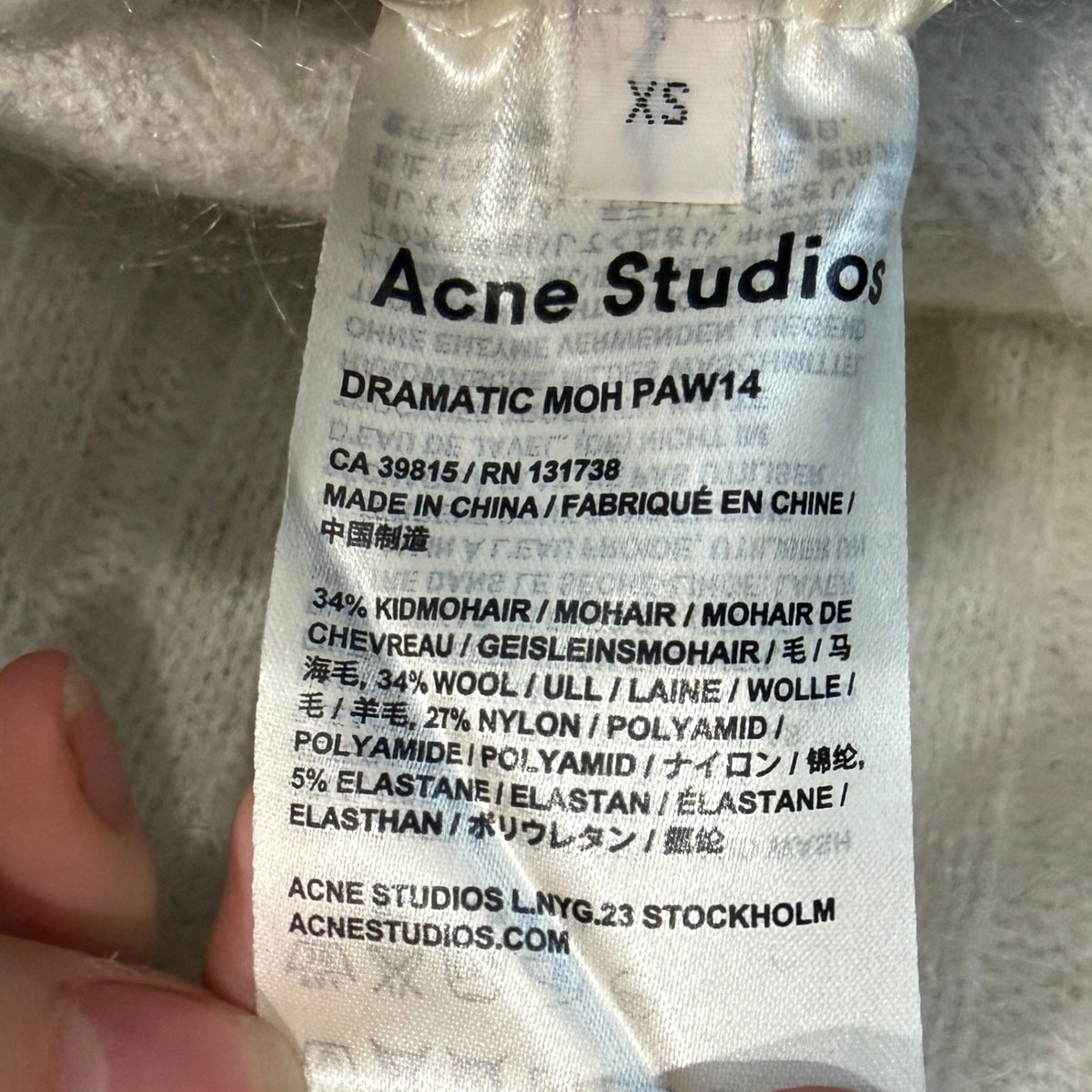 ACNE studios white knit jumper UK XS RRP £400