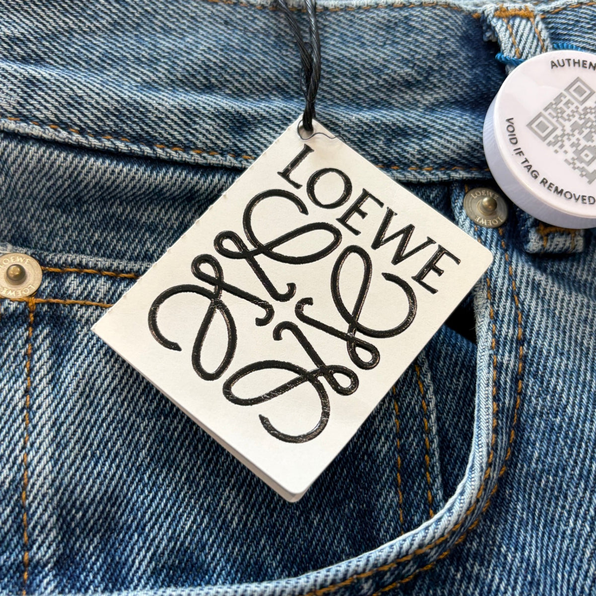 NEW Loewe Anagram Crop Mid Blue Jeans 40 RRP £750