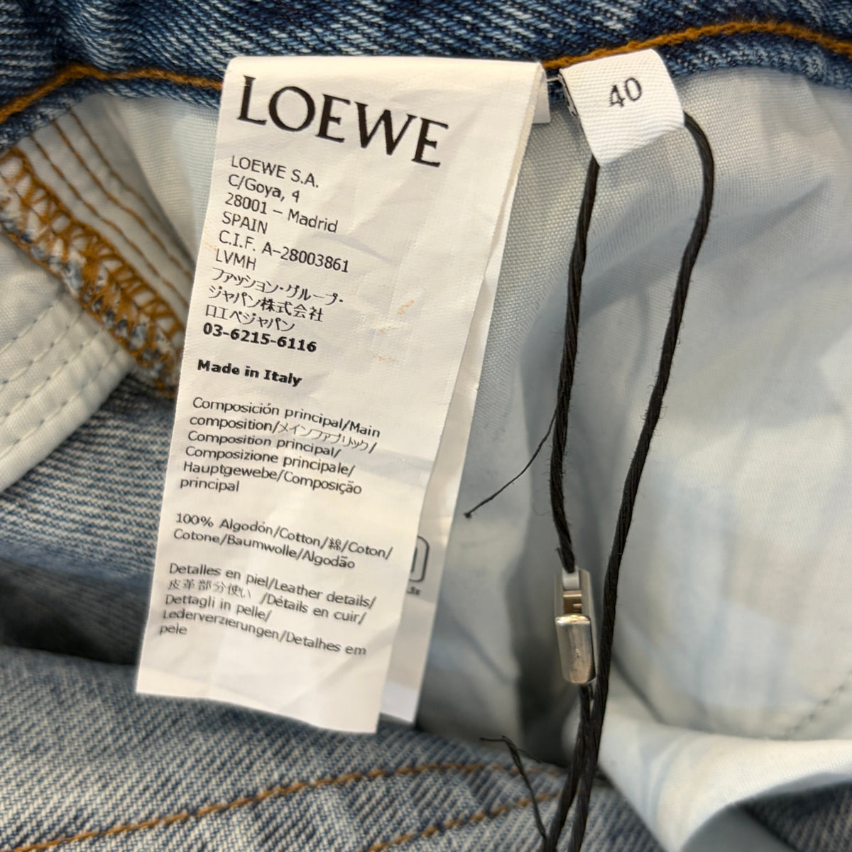 NEW Loewe Anagram Crop Mid Blue Jeans 40 RRP £750