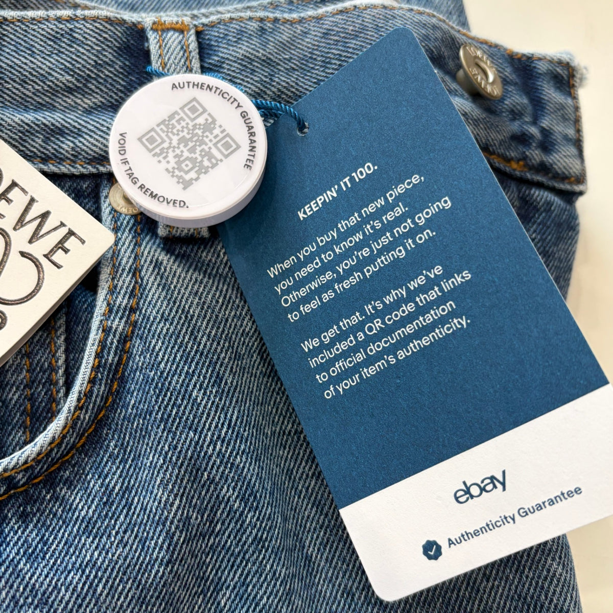 NEW Loewe Anagram Crop Mid Blue Jeans 40 RRP £750